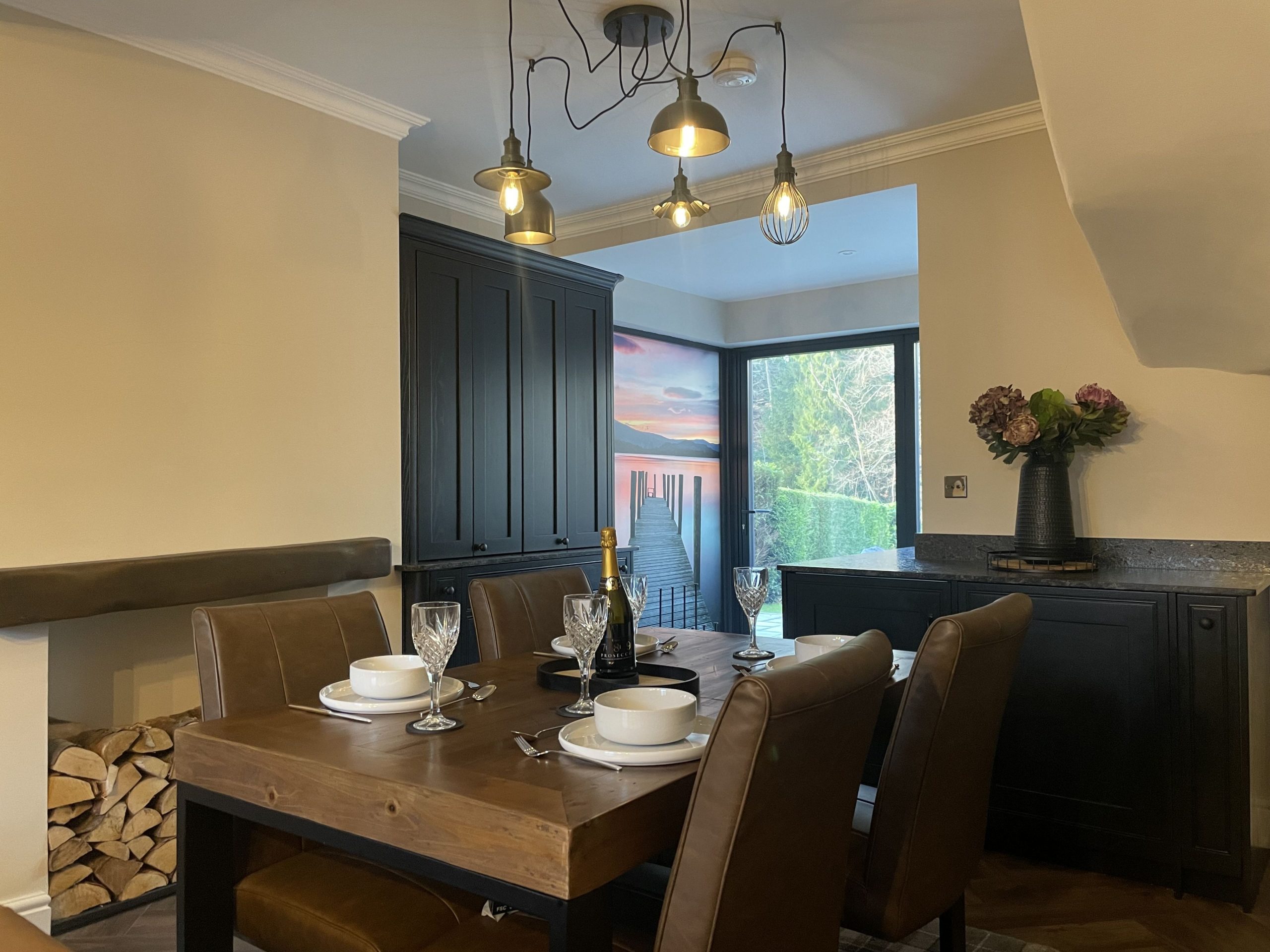 Beyond the living area you will see the dining table, which seats 4 people comfortably.