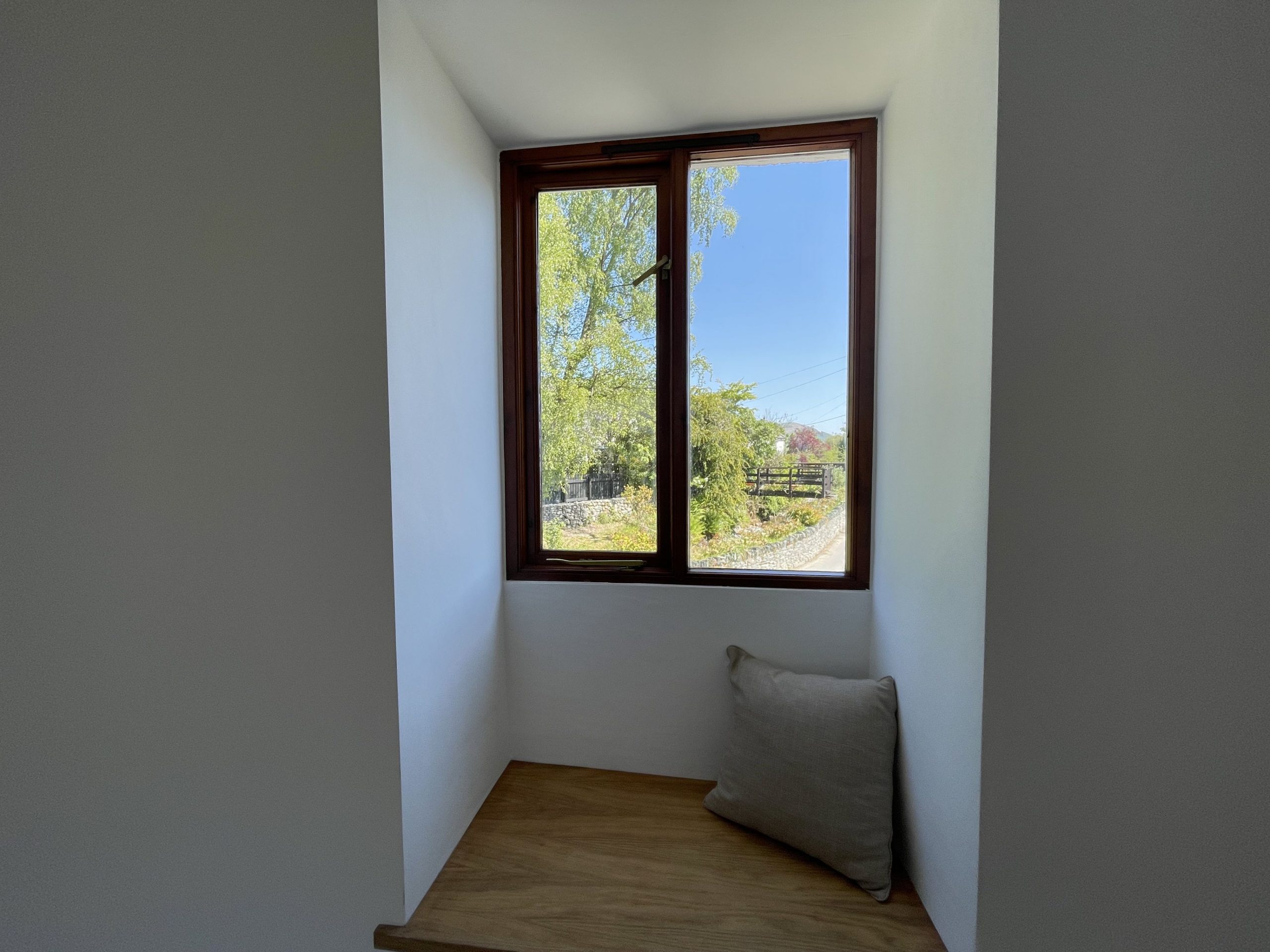 Enjoy your morning coffee in the window seat 