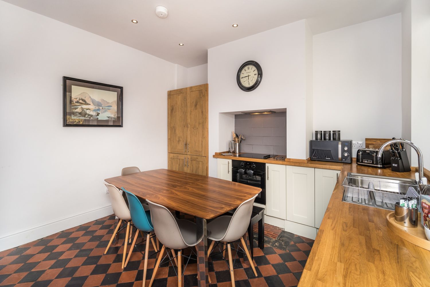 The kitchen is equipped with everything that you would need to make dinner during your stay at Number 3 The Townhouses 