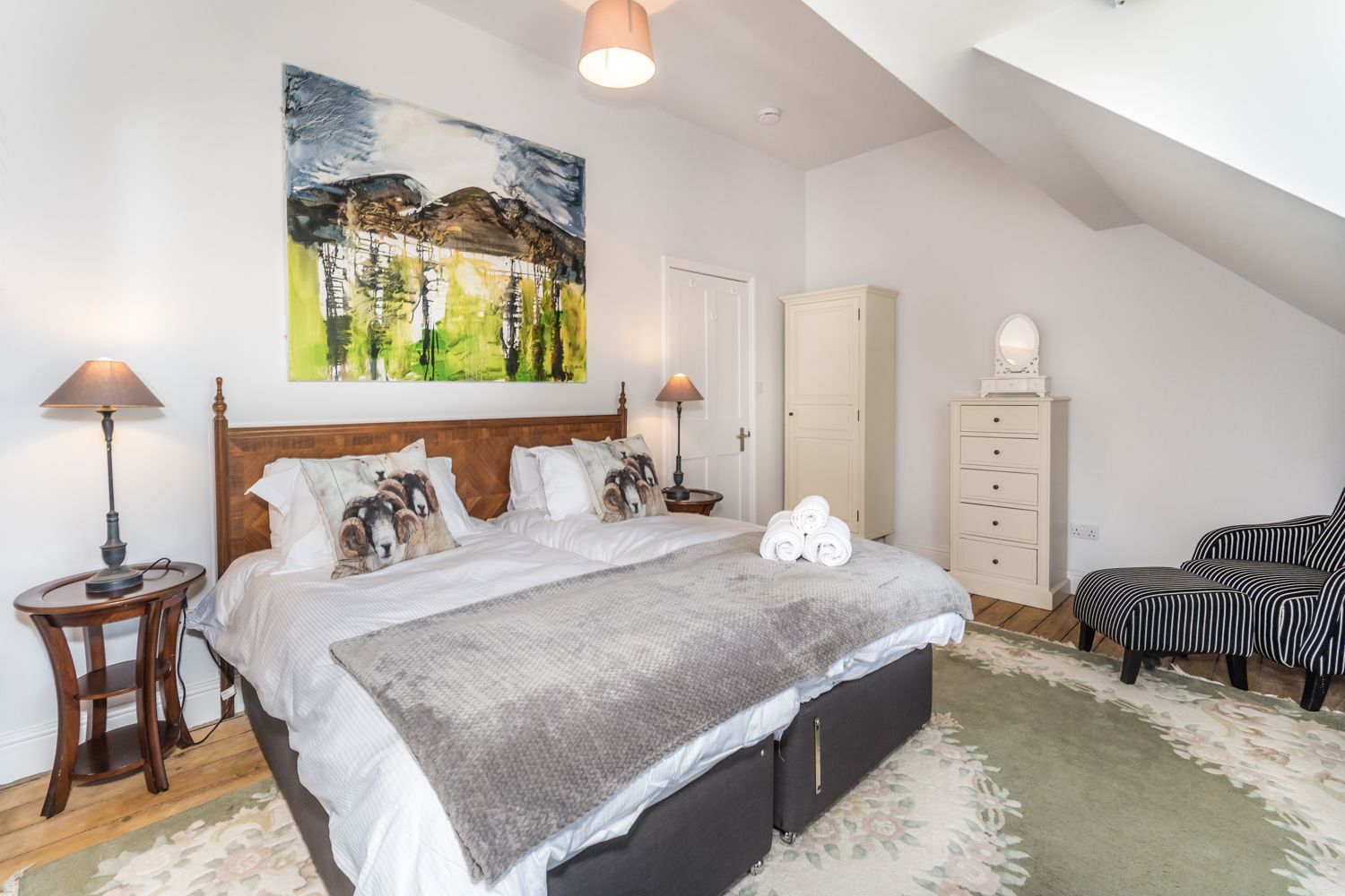 This room is set as a twin but can be made up into a super-king upon request (additional fee for this)