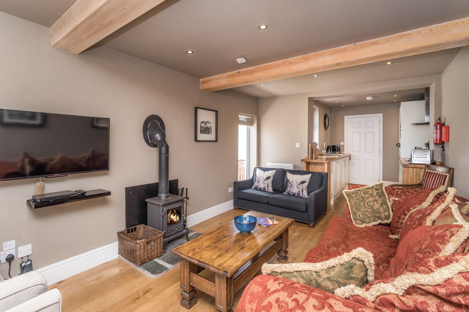 It is possible to watch Netflix, Now TV and Prime on the wall mounted smart TV (please remember your subscription details!)