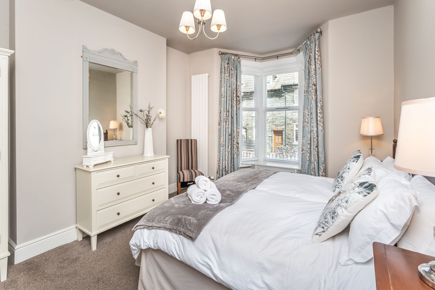 The twin bedroom is found on the ground floor of the property