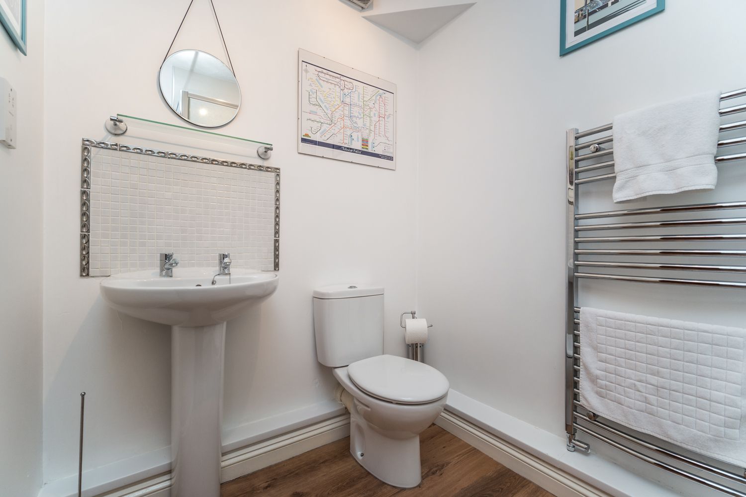 Towels and hand soap is provided