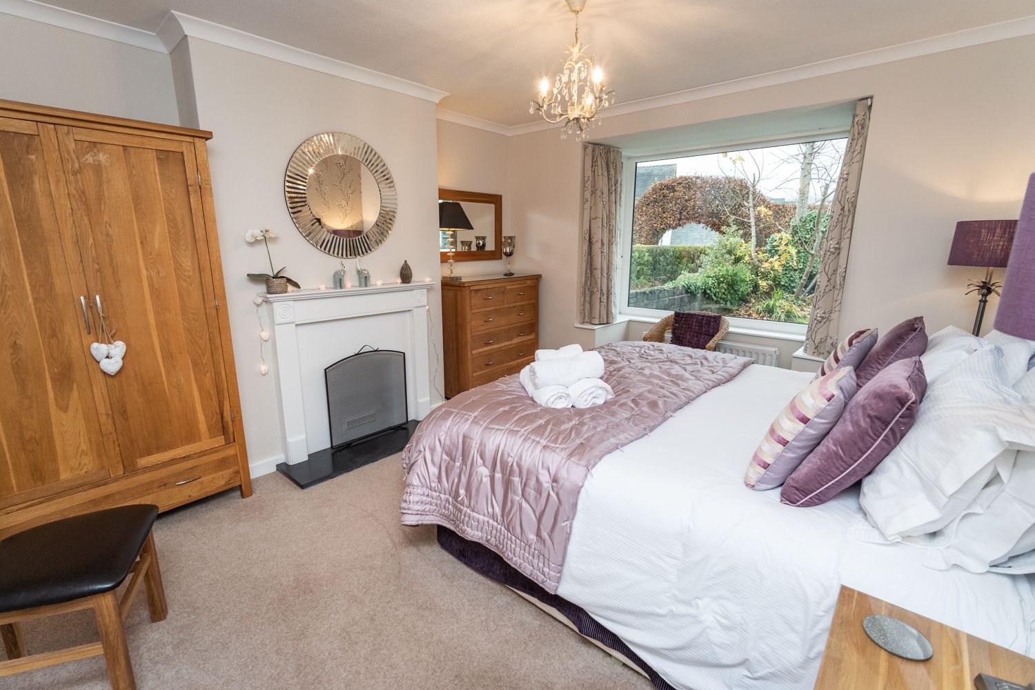 On the ground floor is a large bedroom with twin beds, which can be made into a superking for an extra fee