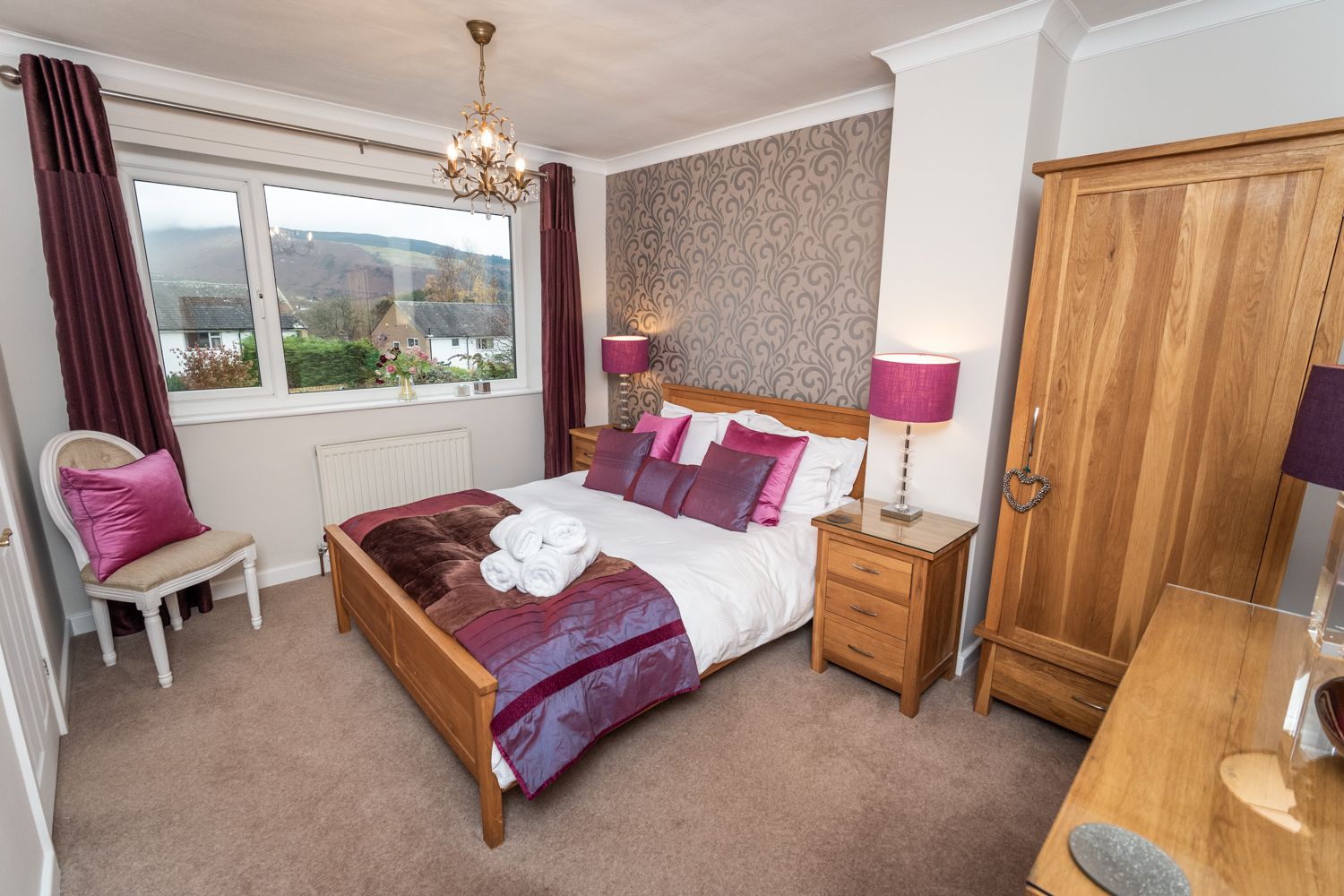 Towels and luxury bed linen are provided