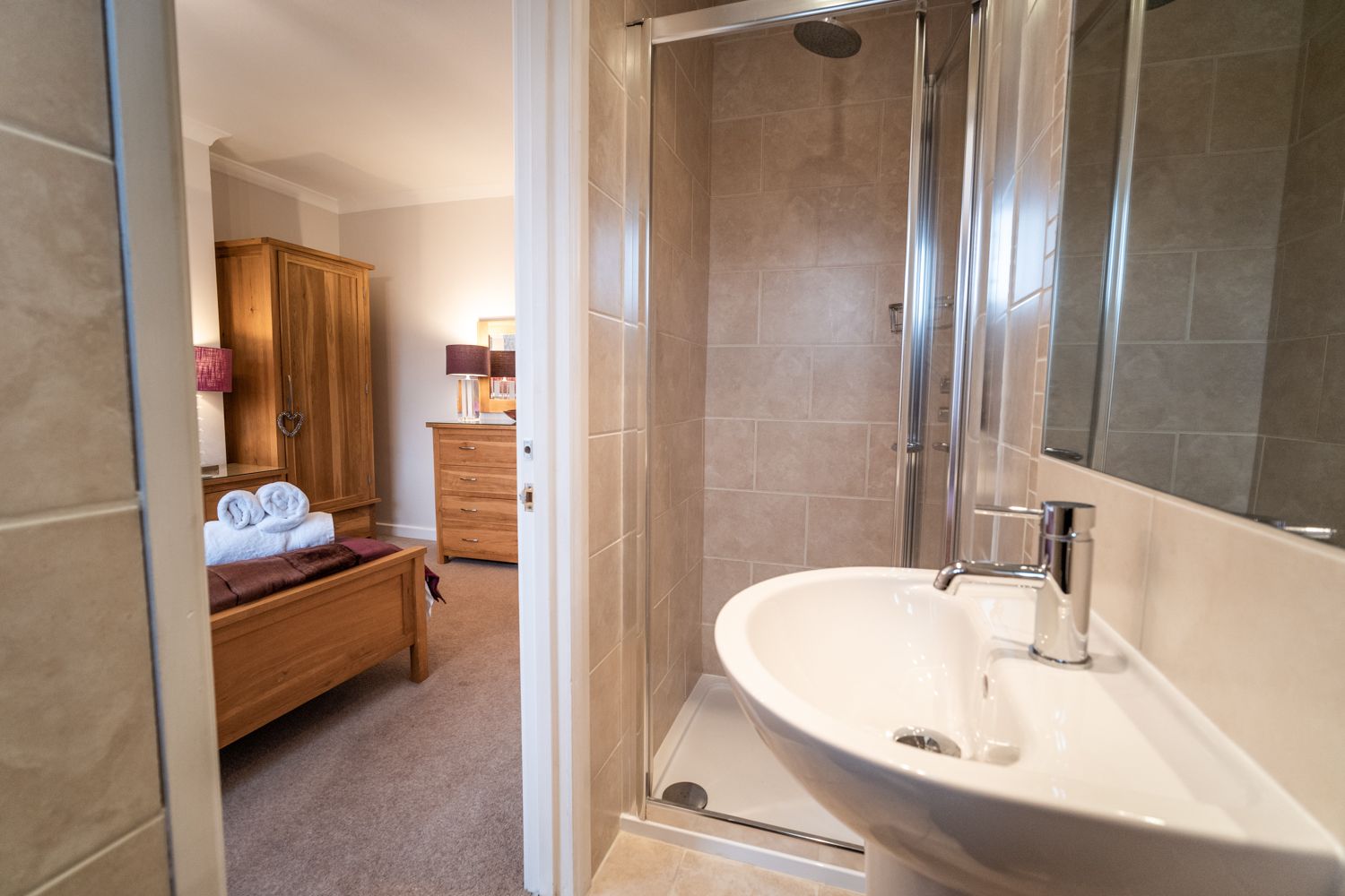 Off the master bedroom you can find an ensuite shower room