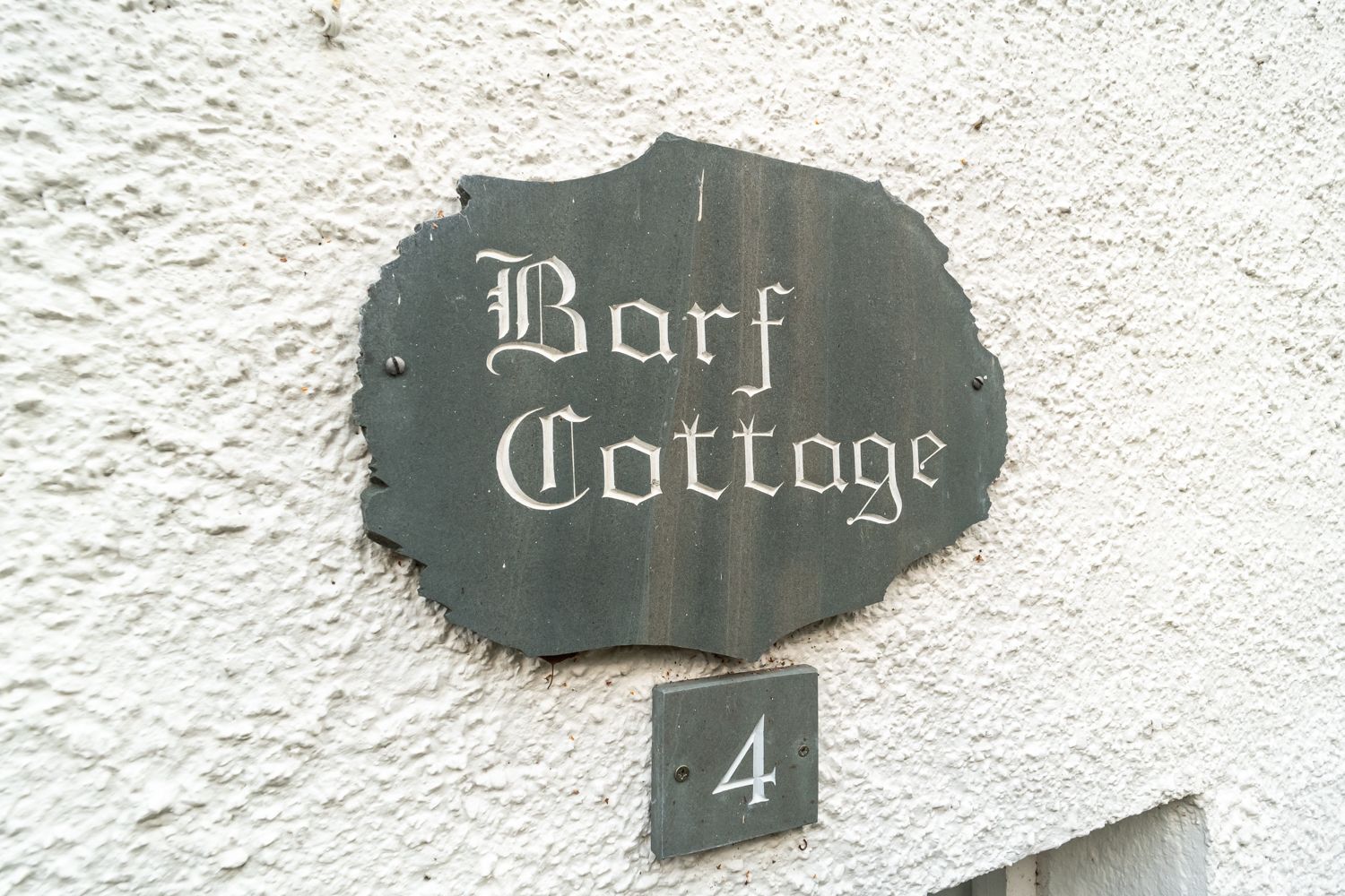 Local slate sign at Barf Cottage