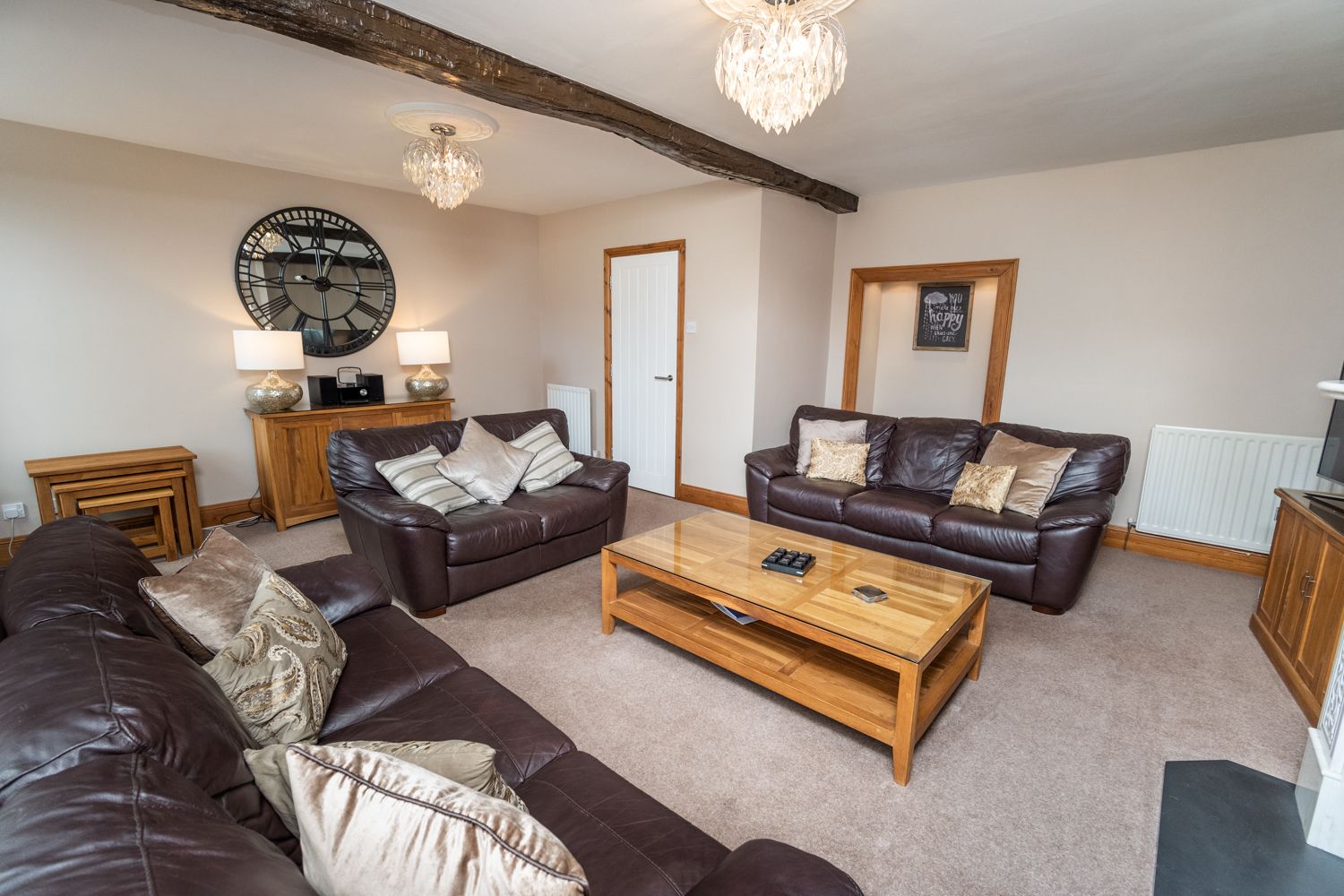 The living area at Bridge House is well suited to family movie or games nights