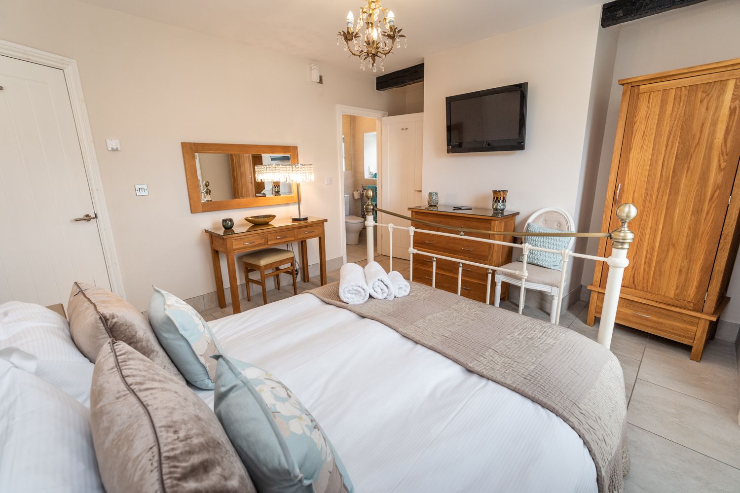 You can also enjoy the television from the comfort of your bed!