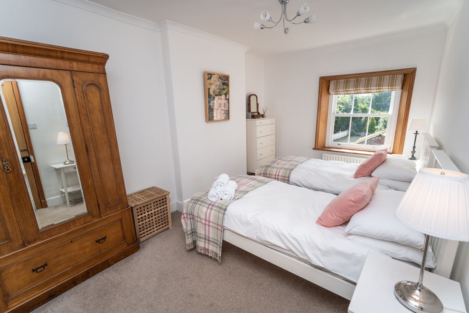 The large twin room at the rear of the property