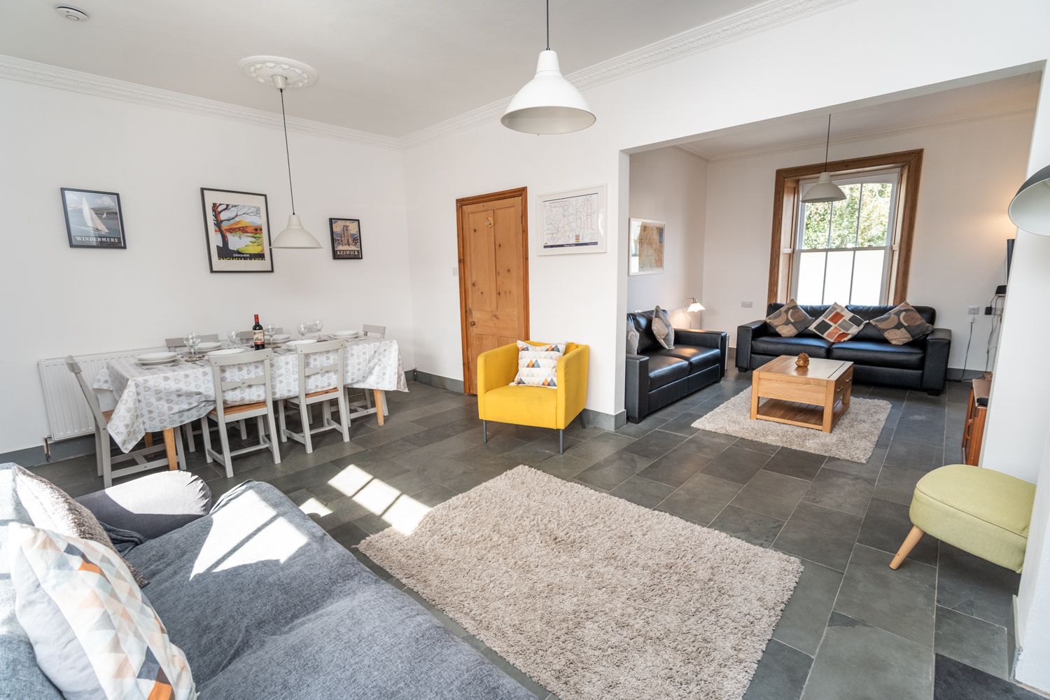 The open plan living and dining area is a great space for all the family