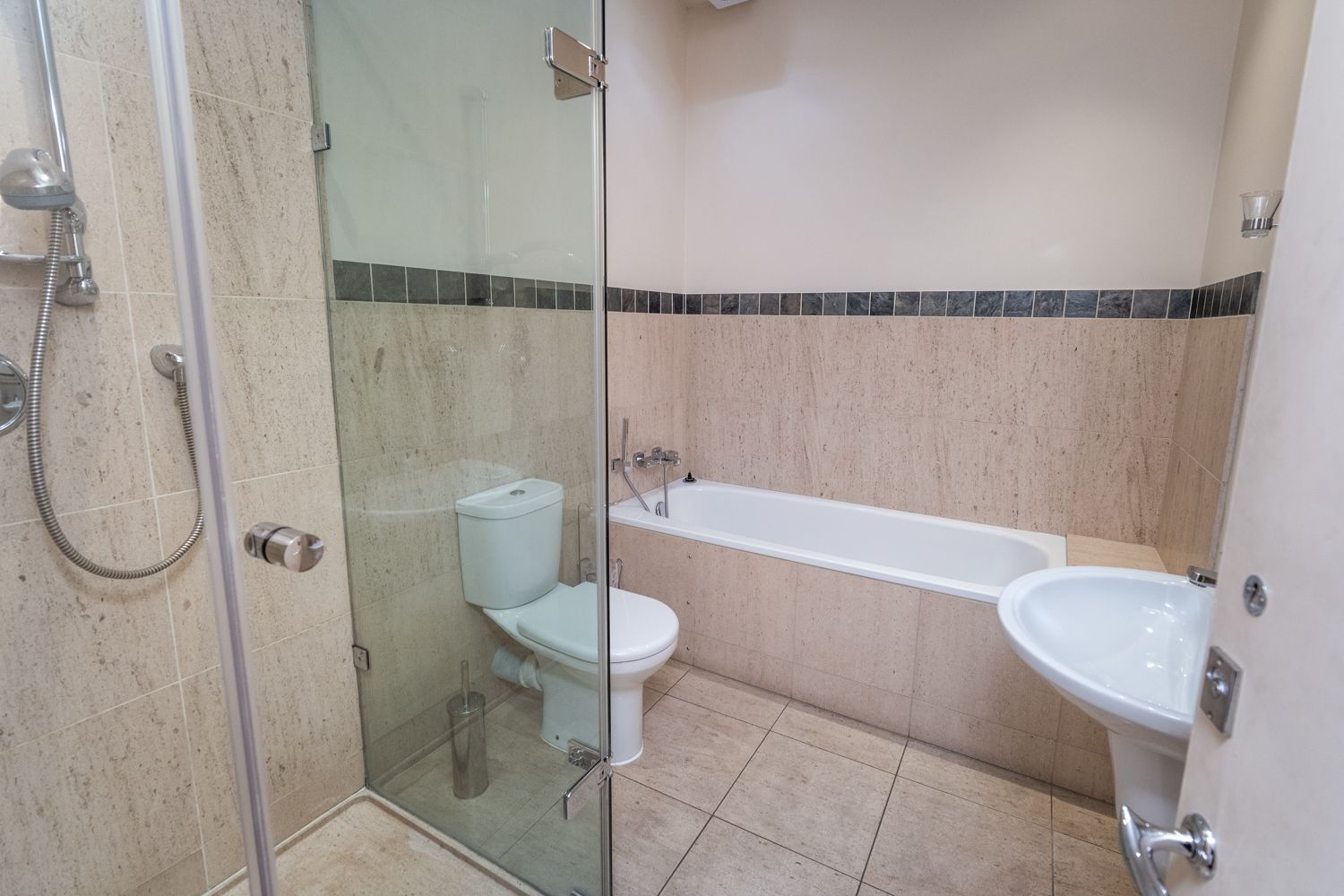 The second floor family bathroom with bath and separate walk in shower