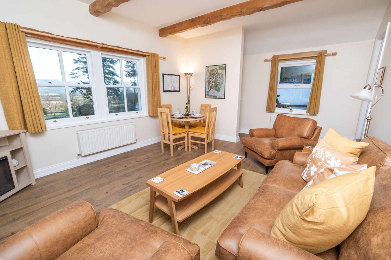 From the comfort of the sofa you can either enjoy your favourite shows on TV or you can admire the beautiful views toward Dodd and Skiddaw
