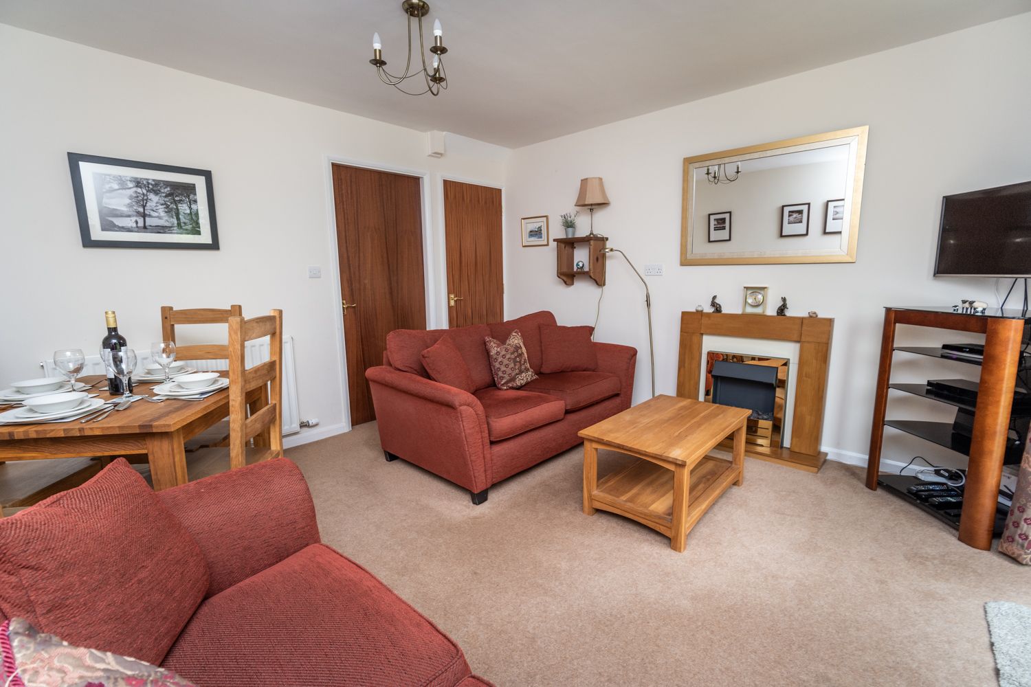 Also provided in the living area is a TV, DVD & stereo with DAB radio, CD player and Ipod docking station