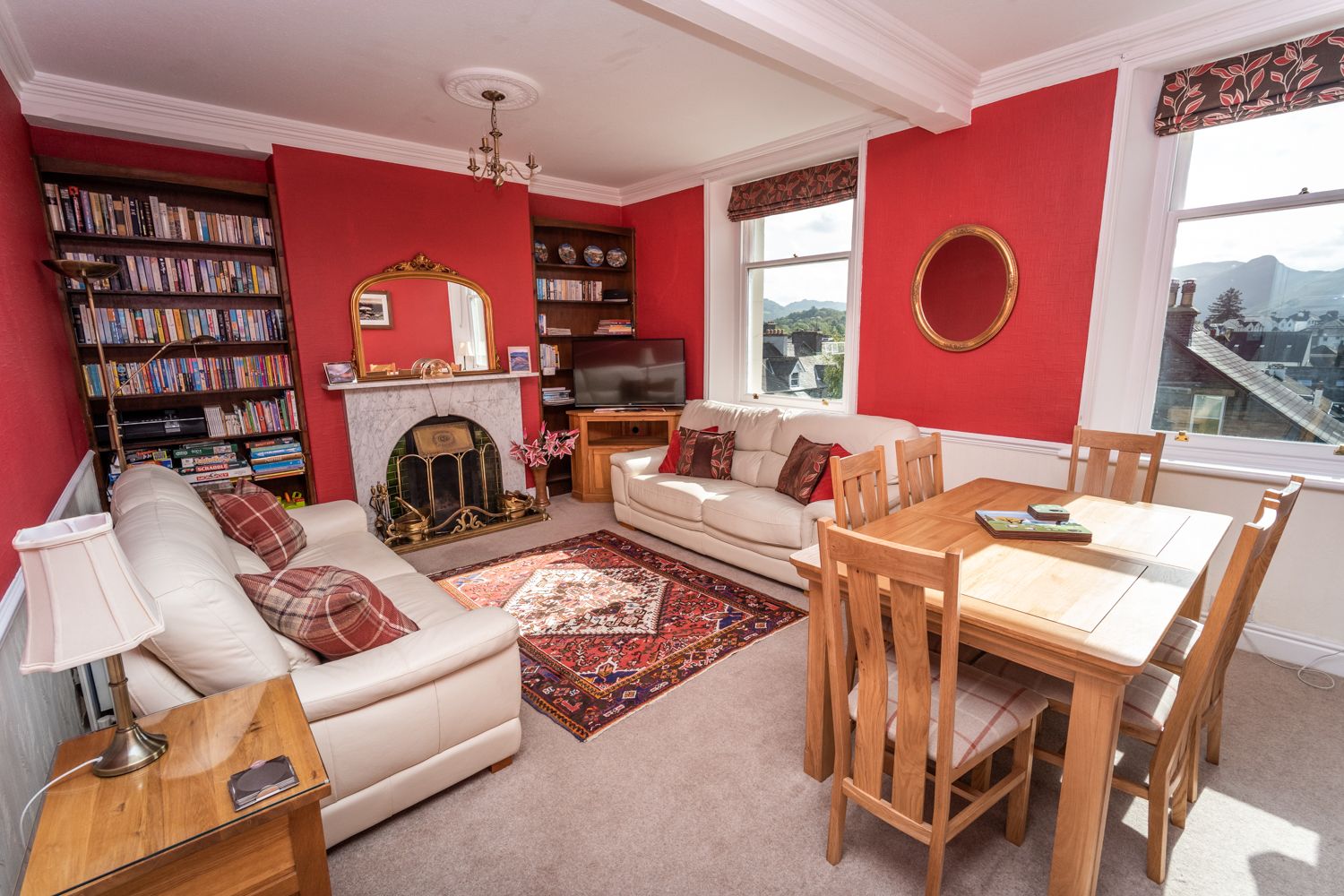 A beautiful bright living area at the front of the property