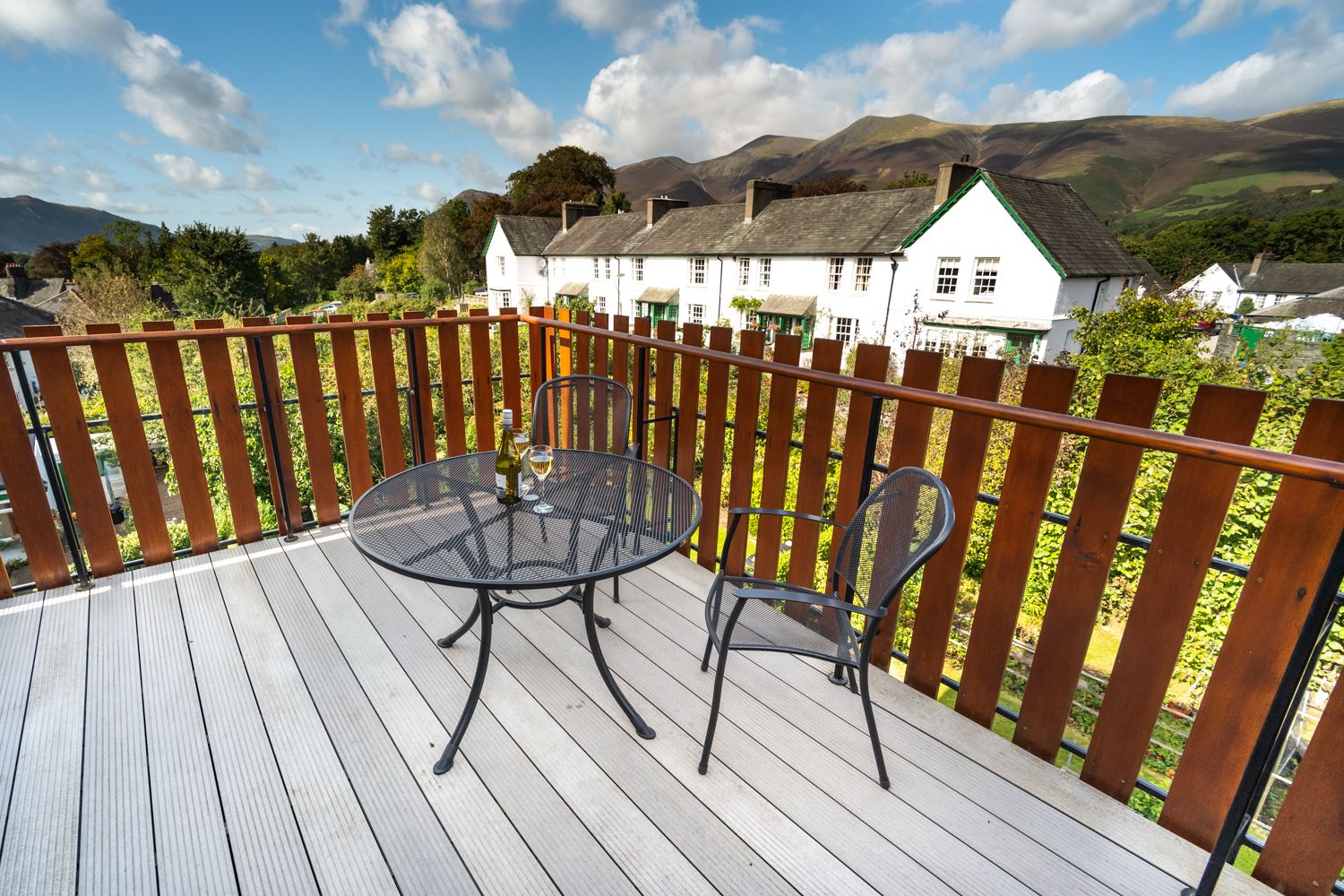 Enjoy breakfast and dinner outside in the warmer months