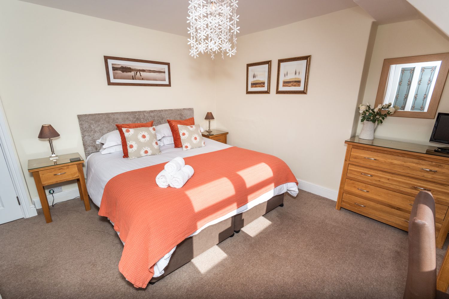 The master bedroom with superking sized bed