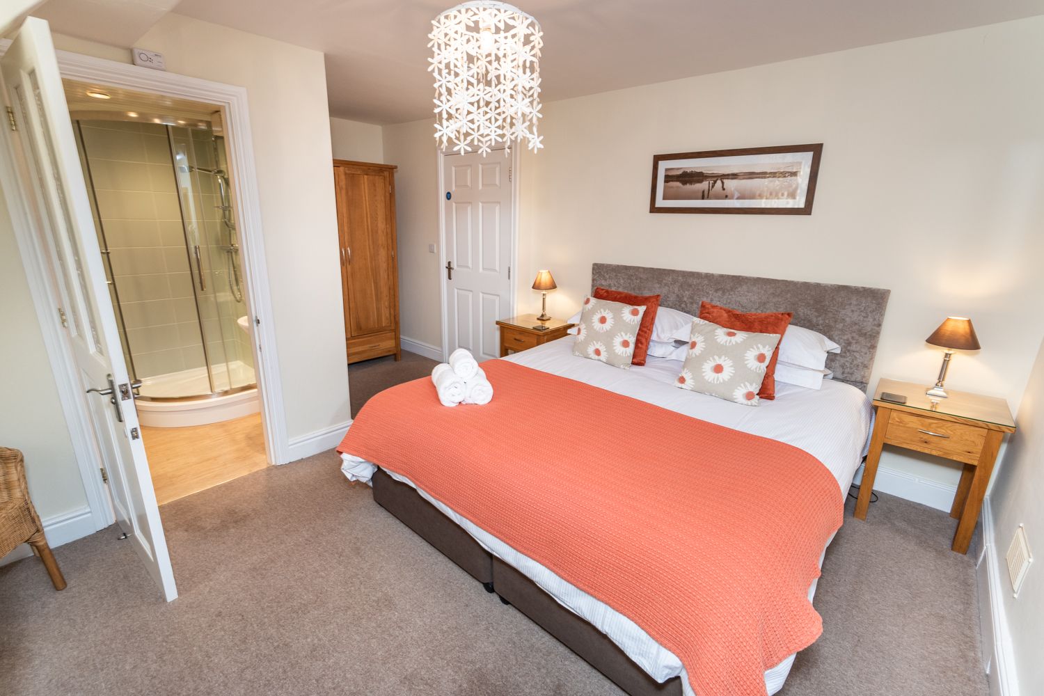 There is ample storage for your luggage in the master bedroom