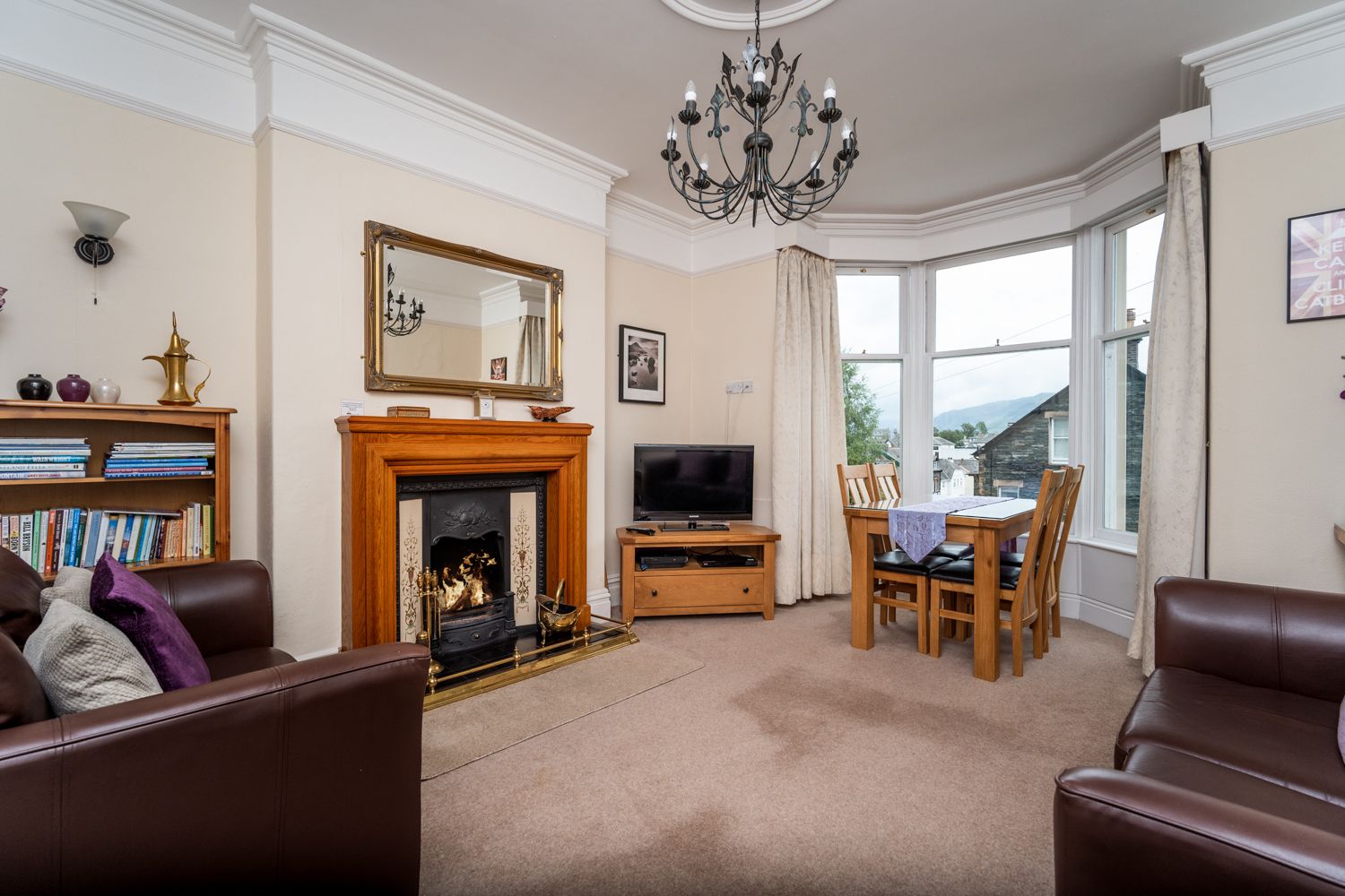 This is the perfect space to snuggle up by the fire with a book