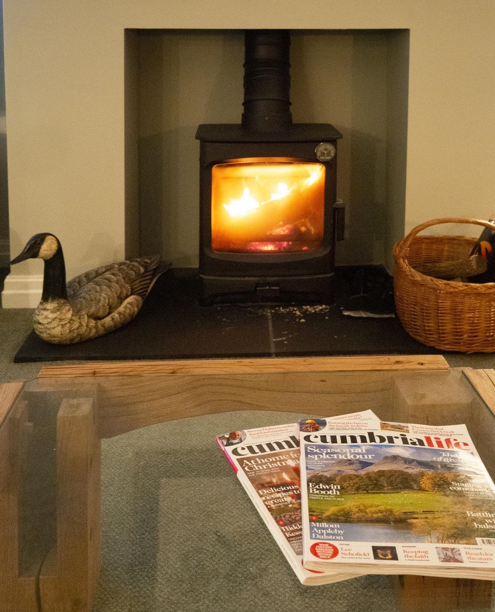 Cosy up next to the log burning stove in the Winter months at this lovely self catering bungalow in Braithwaite, Keswick
