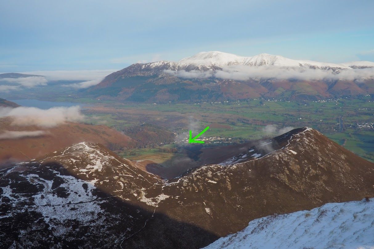 Braithwaite and Causey View in the distance, with views over Barrow and Causey Pike