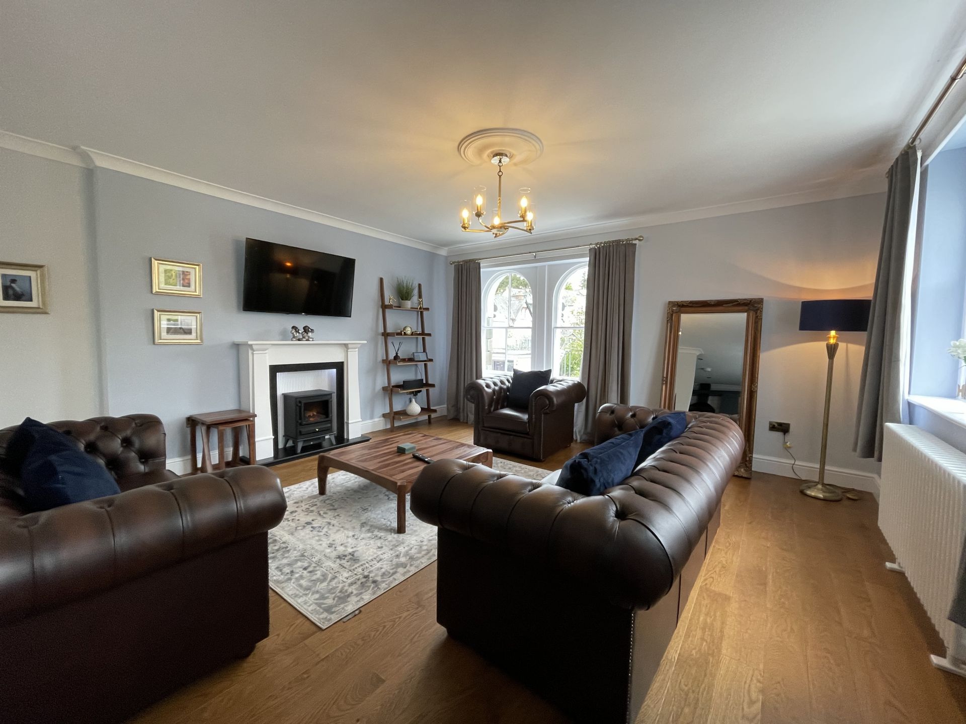 The open plan living area is spacious and stylish