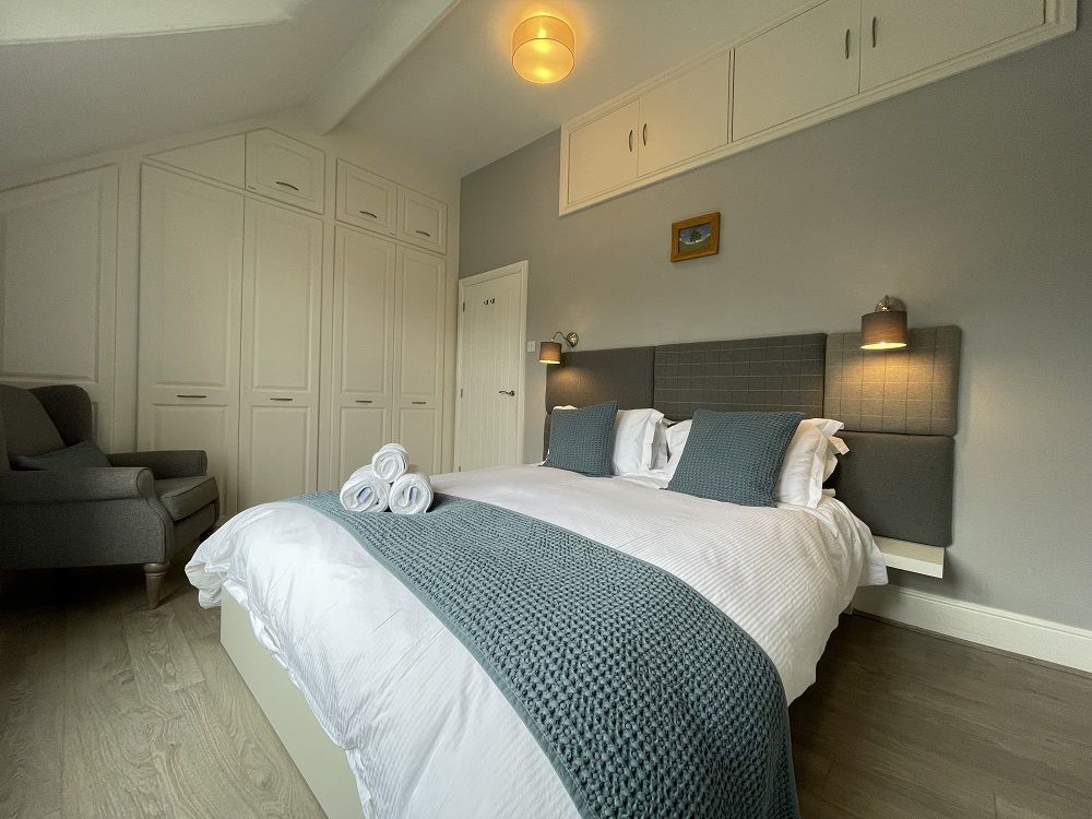 There is plenty of room to store your luggage in the built in wardrobes