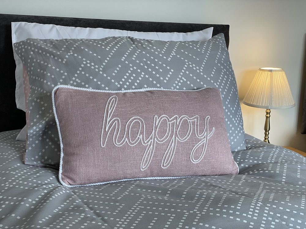 The twin bedroom is at the front of the property with views over the garden