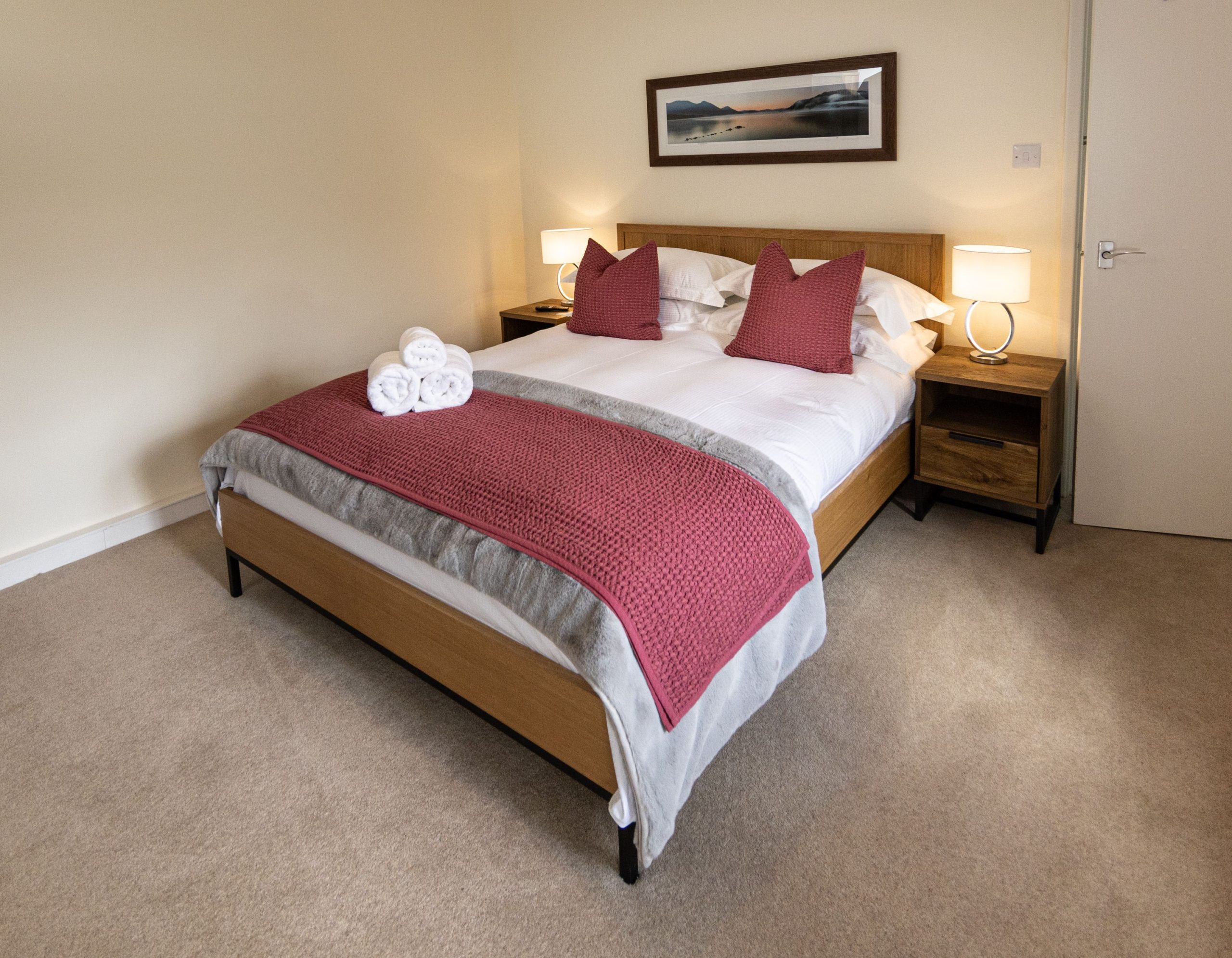 The master bedroom with king sized bed