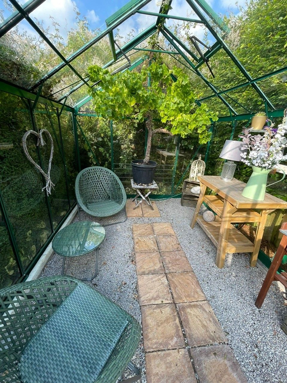 Another secret seating area awaits you in the greenhouse