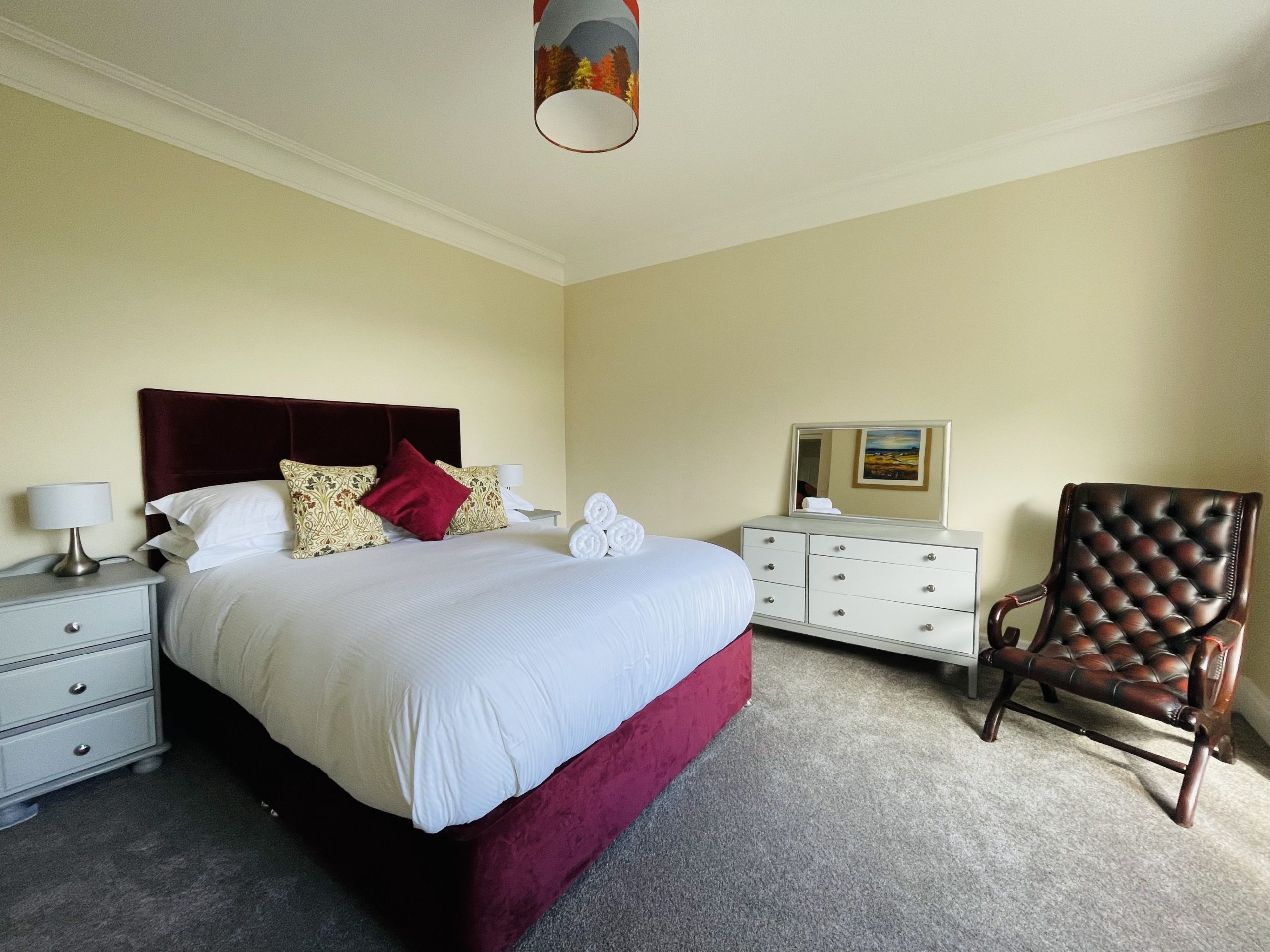 The spacious bedrooms provide plenty of space to store your luggage