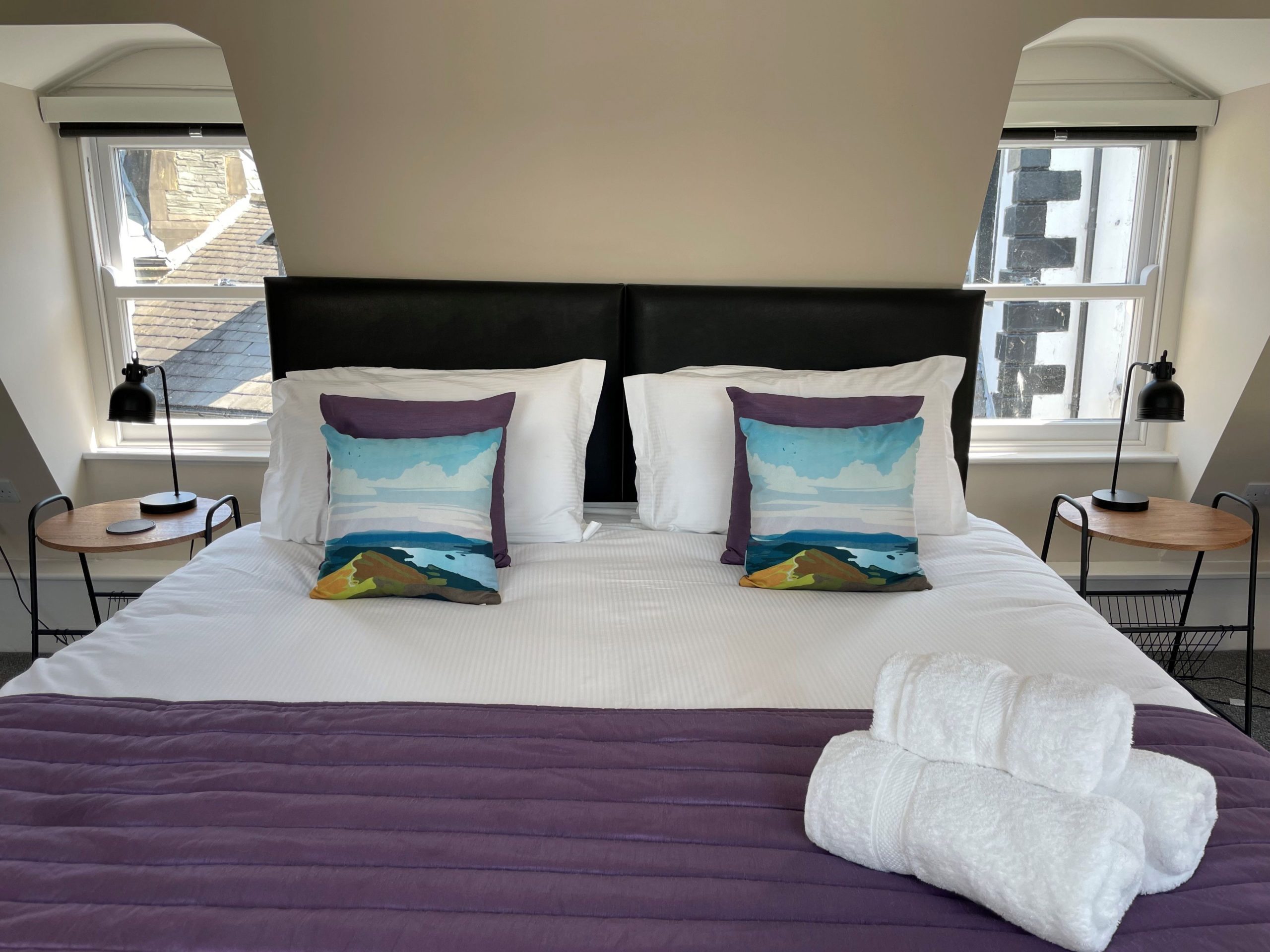 Luxury white bed linen will ensure you a restful sleep at Grisedale Pike