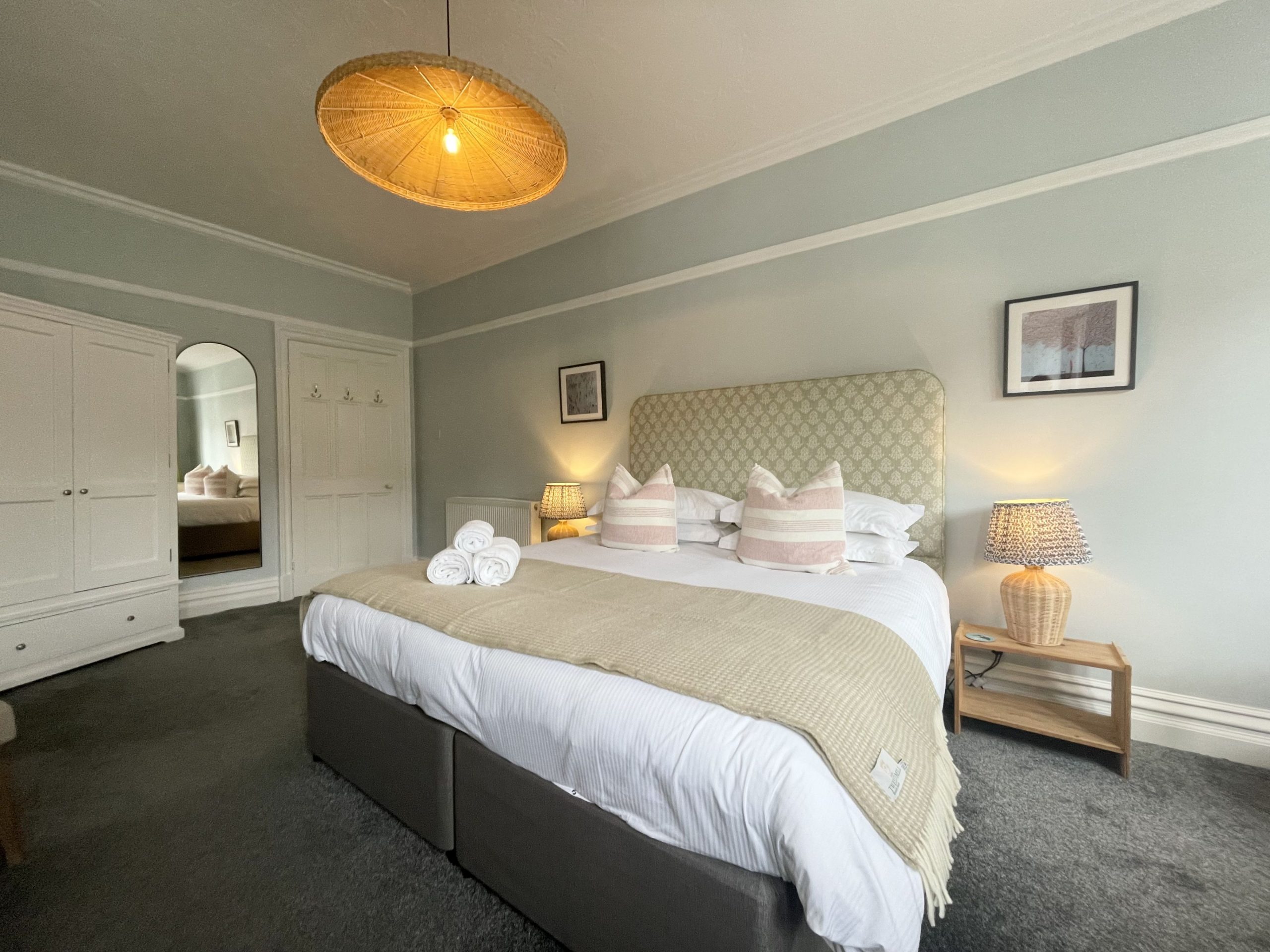 You will find plenty of drawer and hanging space in the master bedroom