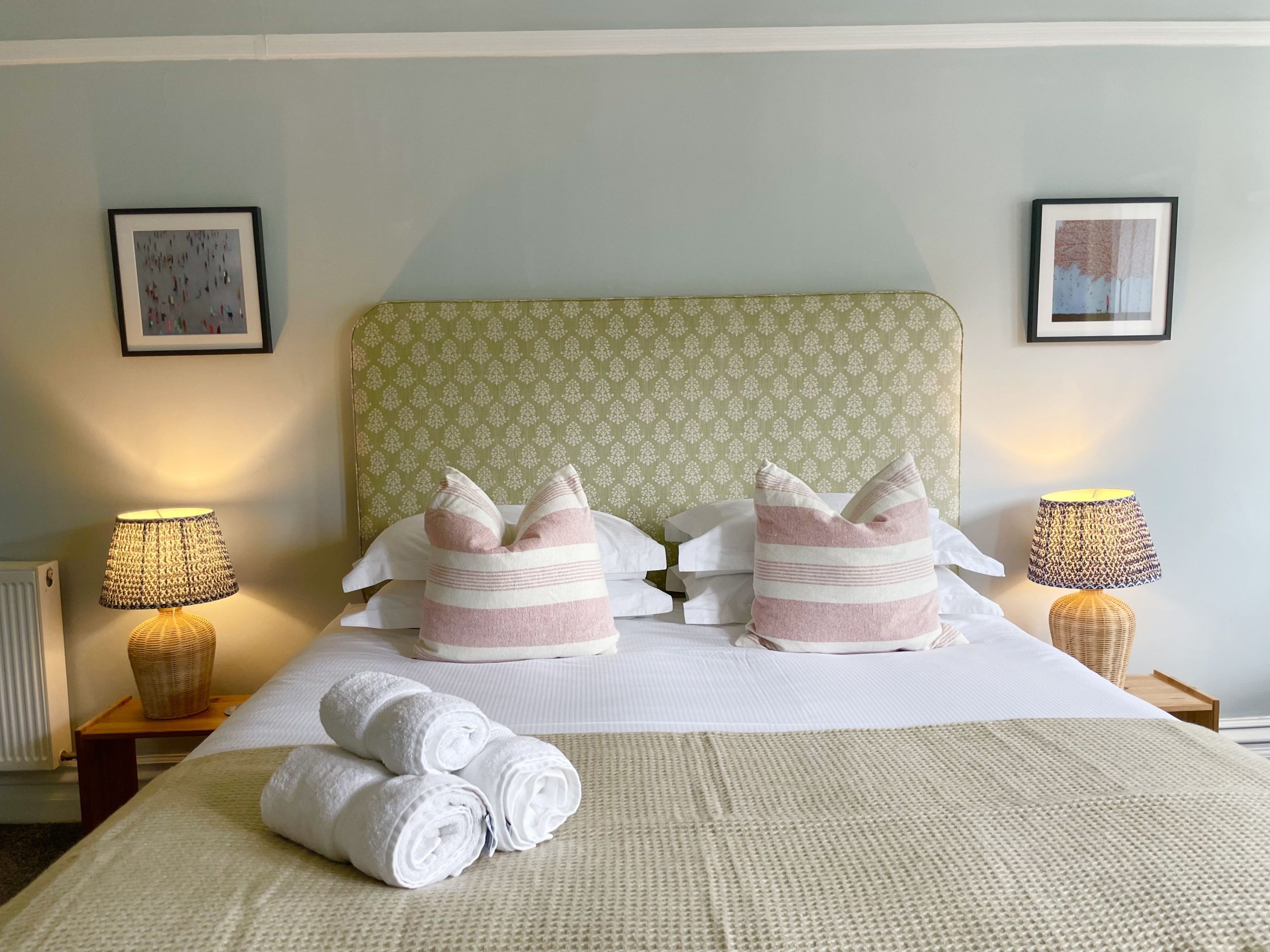 The master bedroom is large and has a superking sized bed