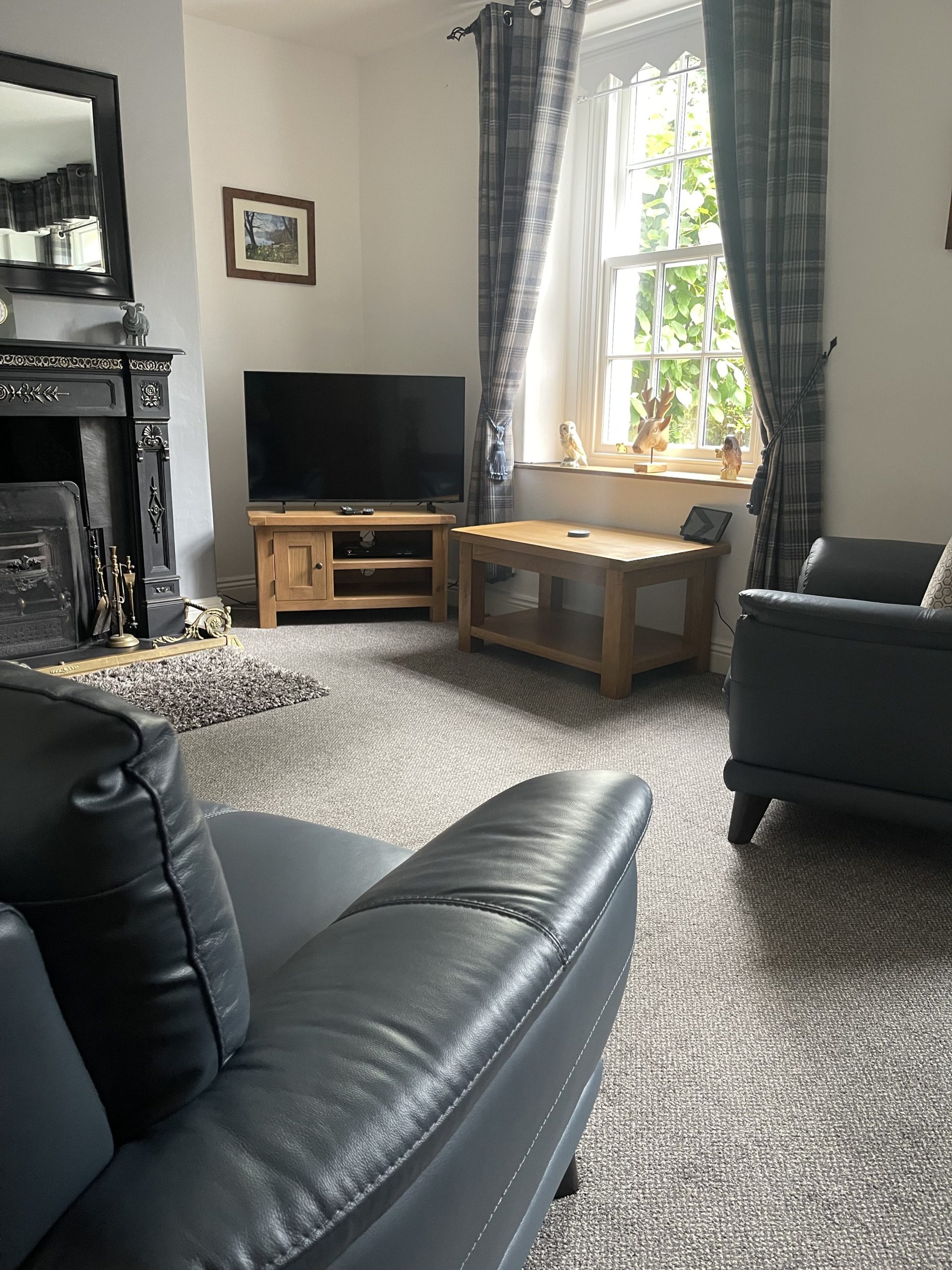 Unlimited wifi is provided and the living room has a smart TV