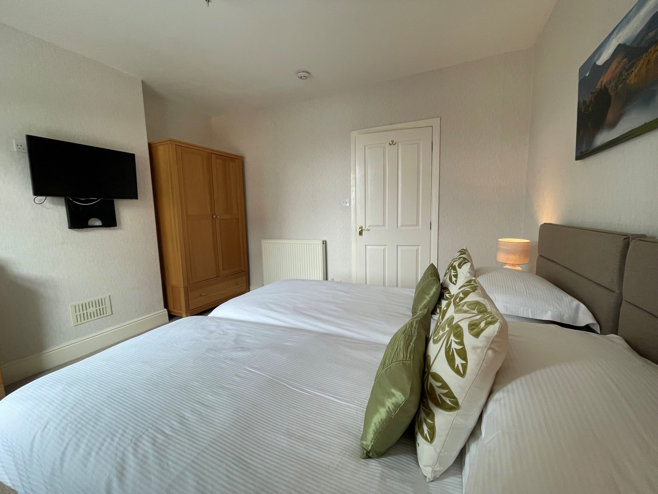 On the first floor you will find the twin bedroom, which can be set up as a superking sized bed for an extra fee