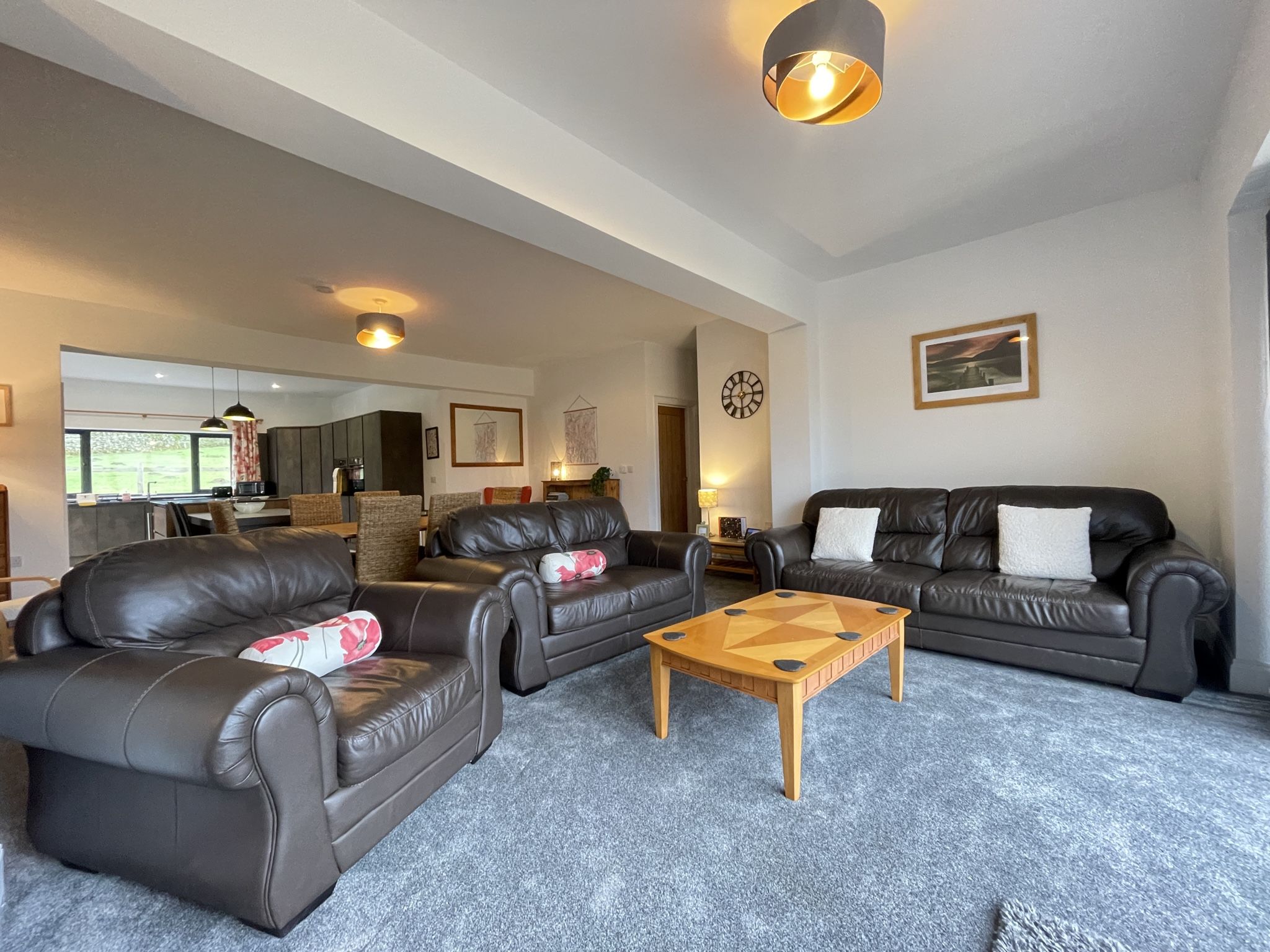 There's lots of room for everyone to cosy up on the sofas in the evening,  four legged friends are welcome to join as well 