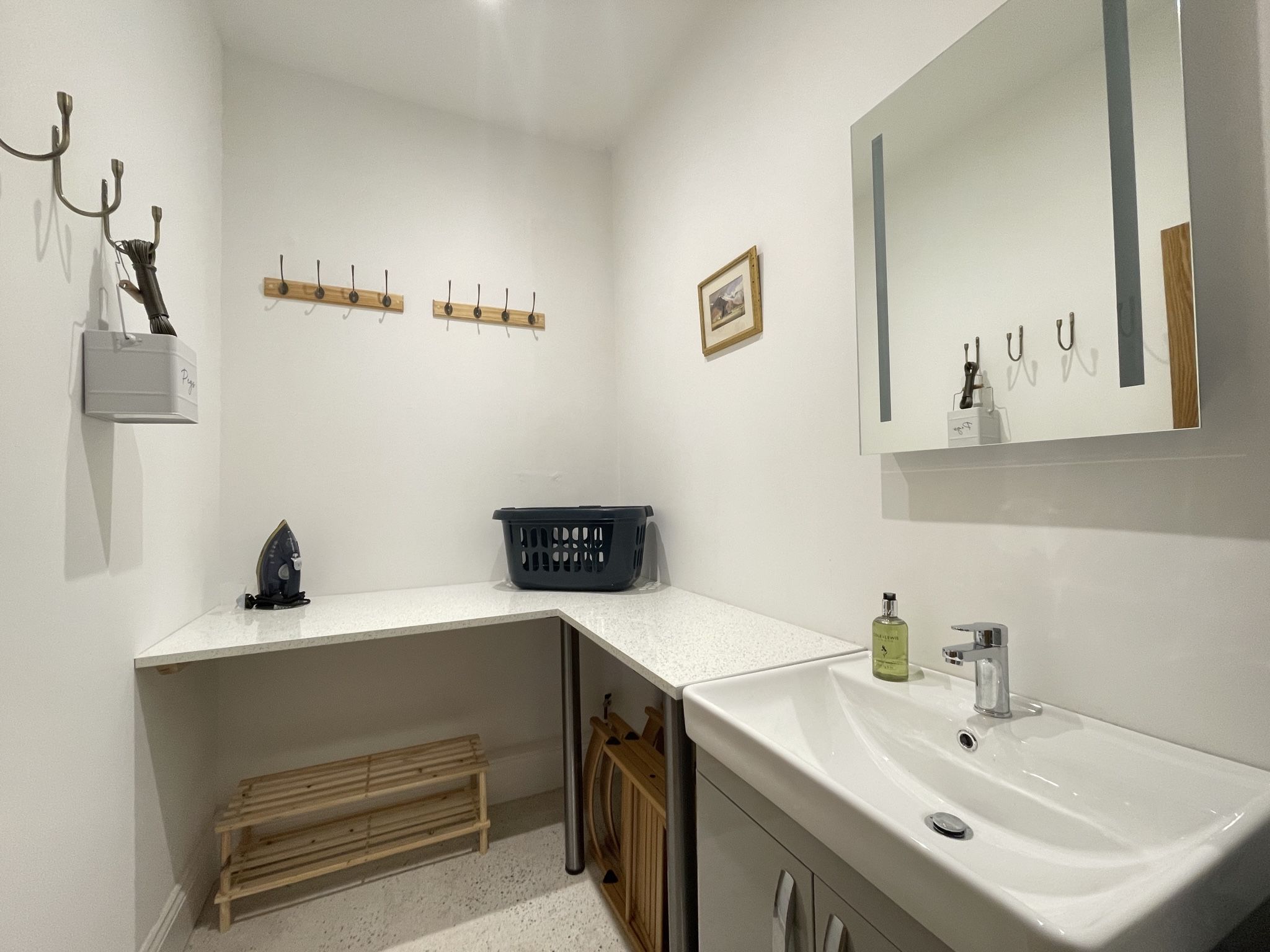 A handy utility area with plenty of storage for muddy boots and clothes