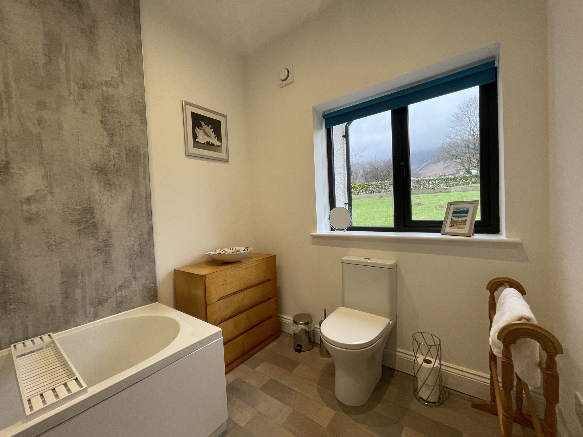 You can lie in the bath and gaze up at the mighty fells of the Skiddaw range
