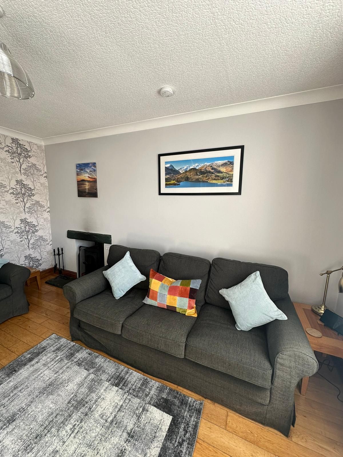 The lounge also boasts a log burning stove