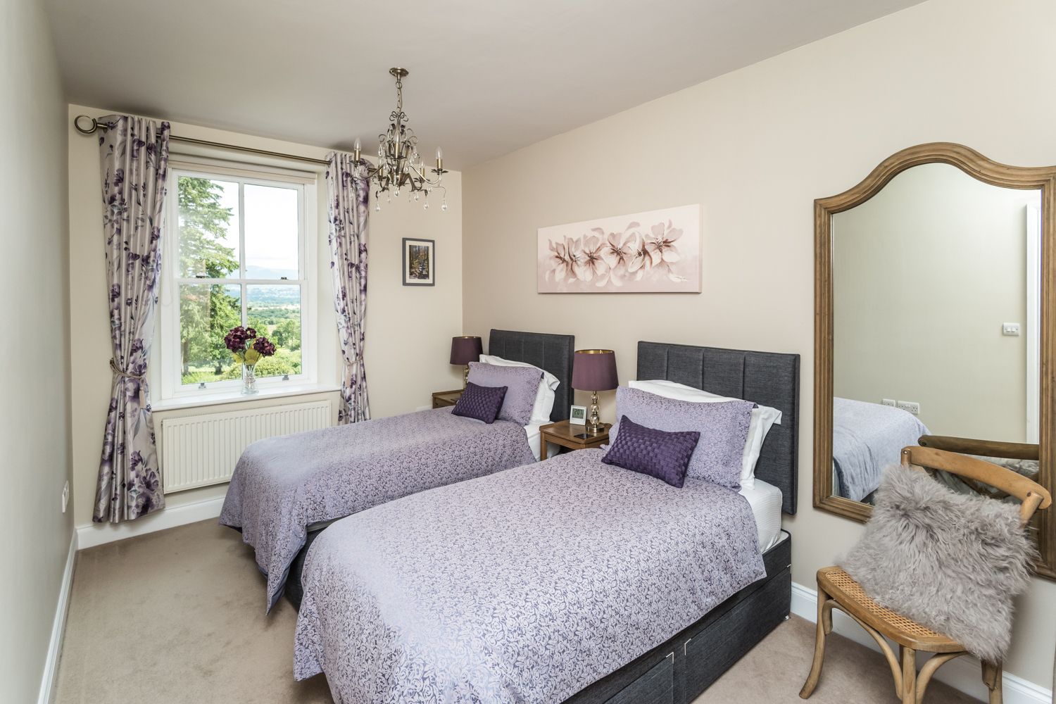 The delightful twin room with 2 single beds