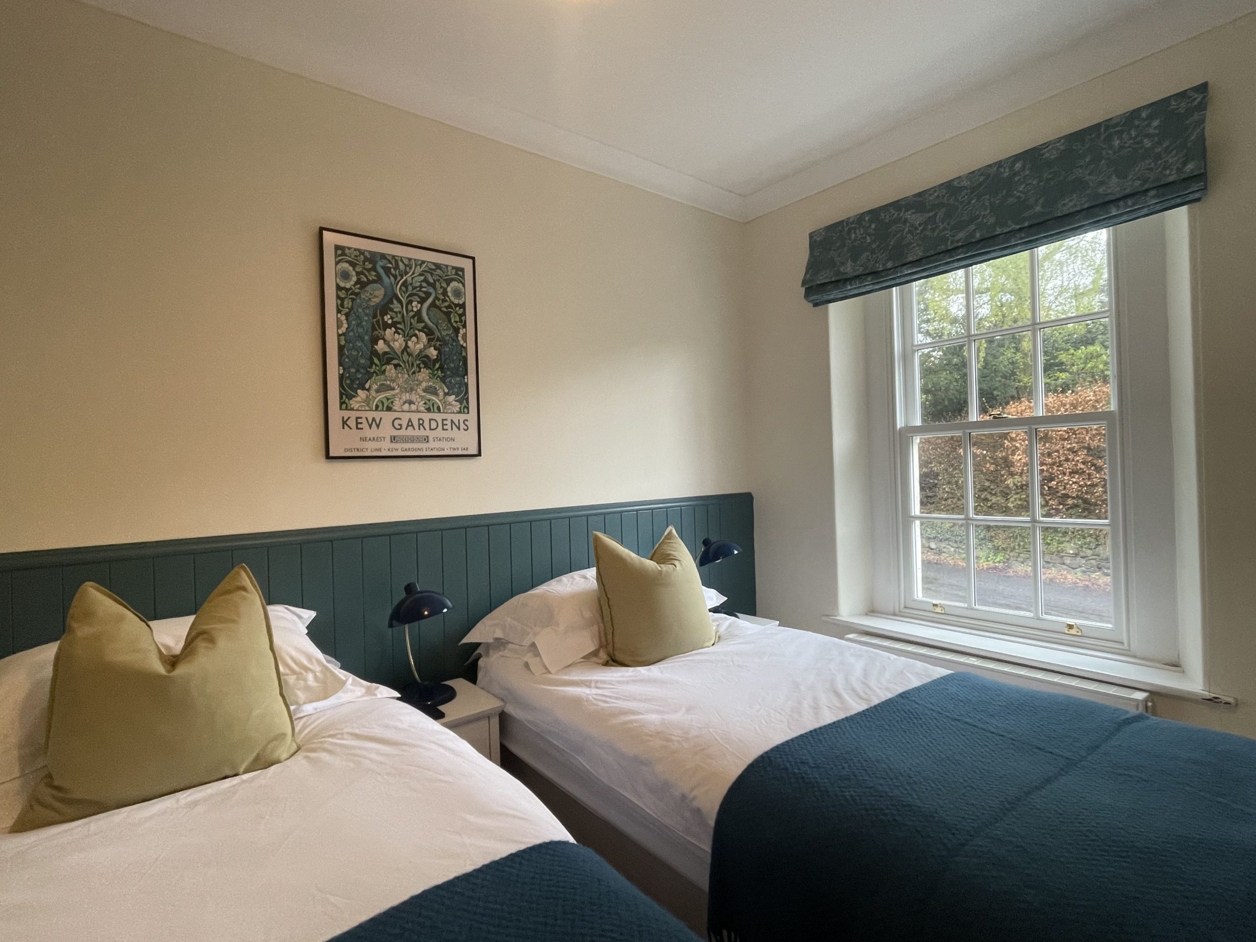 The twin bedroom can be set up as a supersize king on request