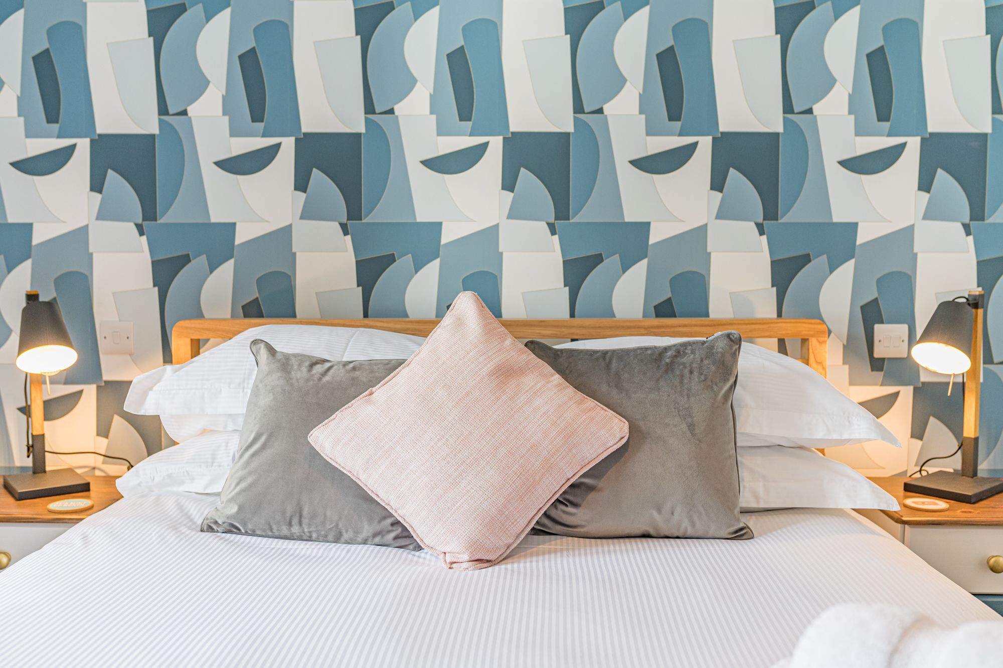 The master bedroom is at the front of the property, and overlooks a quiet street 