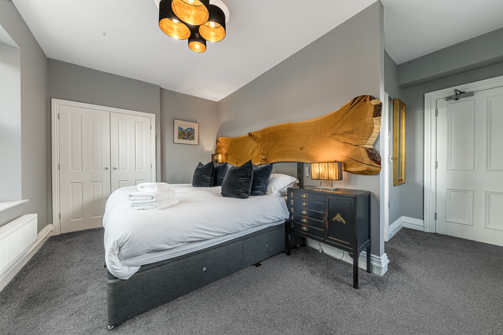 The twin bedroom is located on the second floor of the property