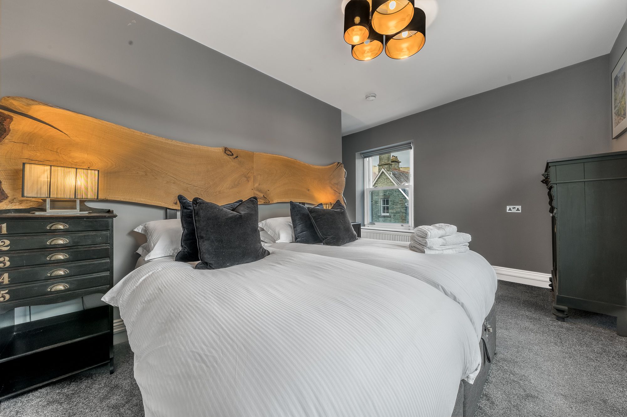 The twin bedroom is also found on the second floor