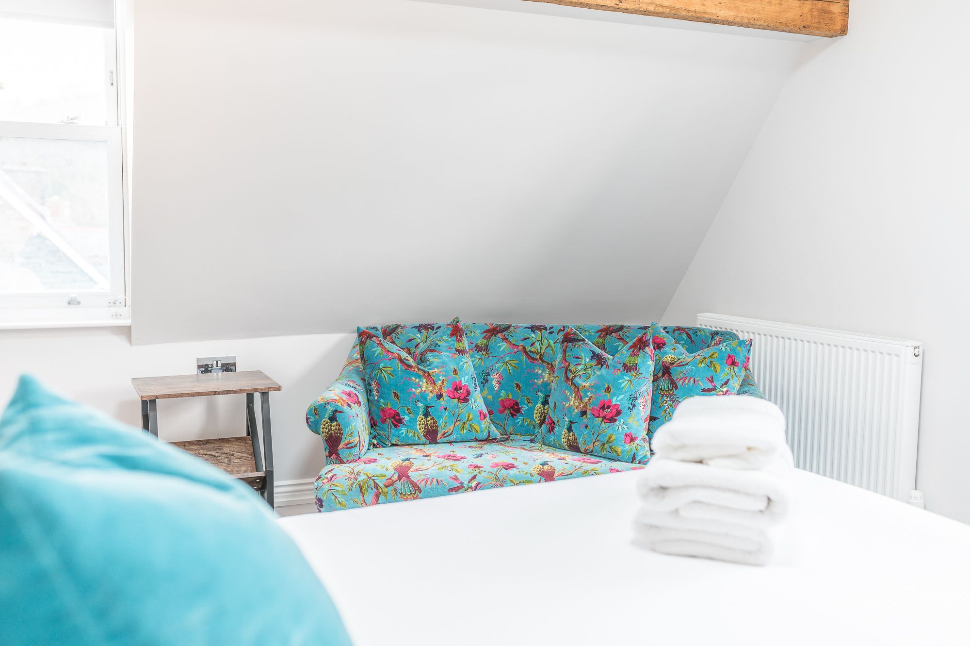 Nice bright furnishings in the master suite