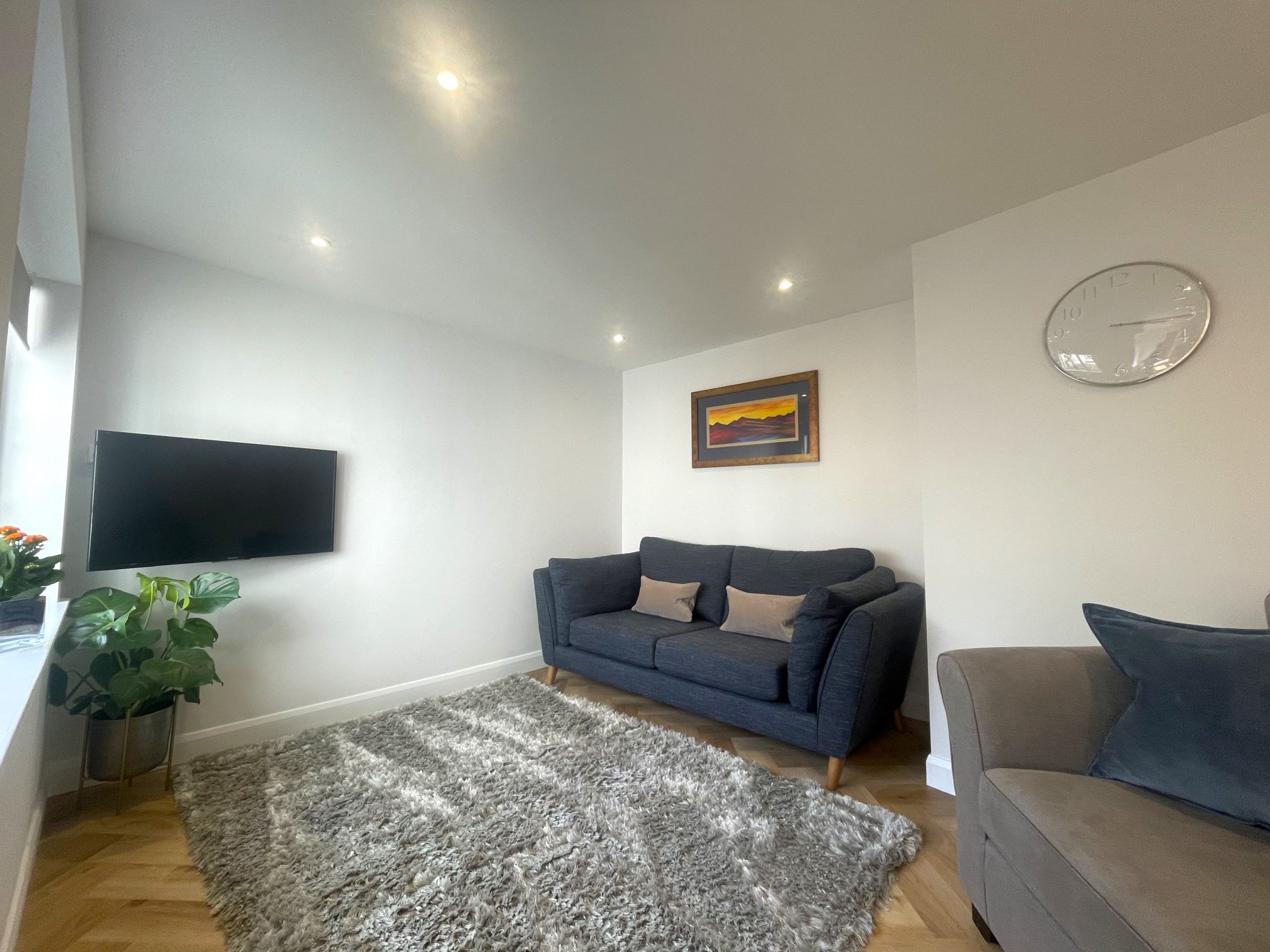 A cosy living area with views to the courtyard