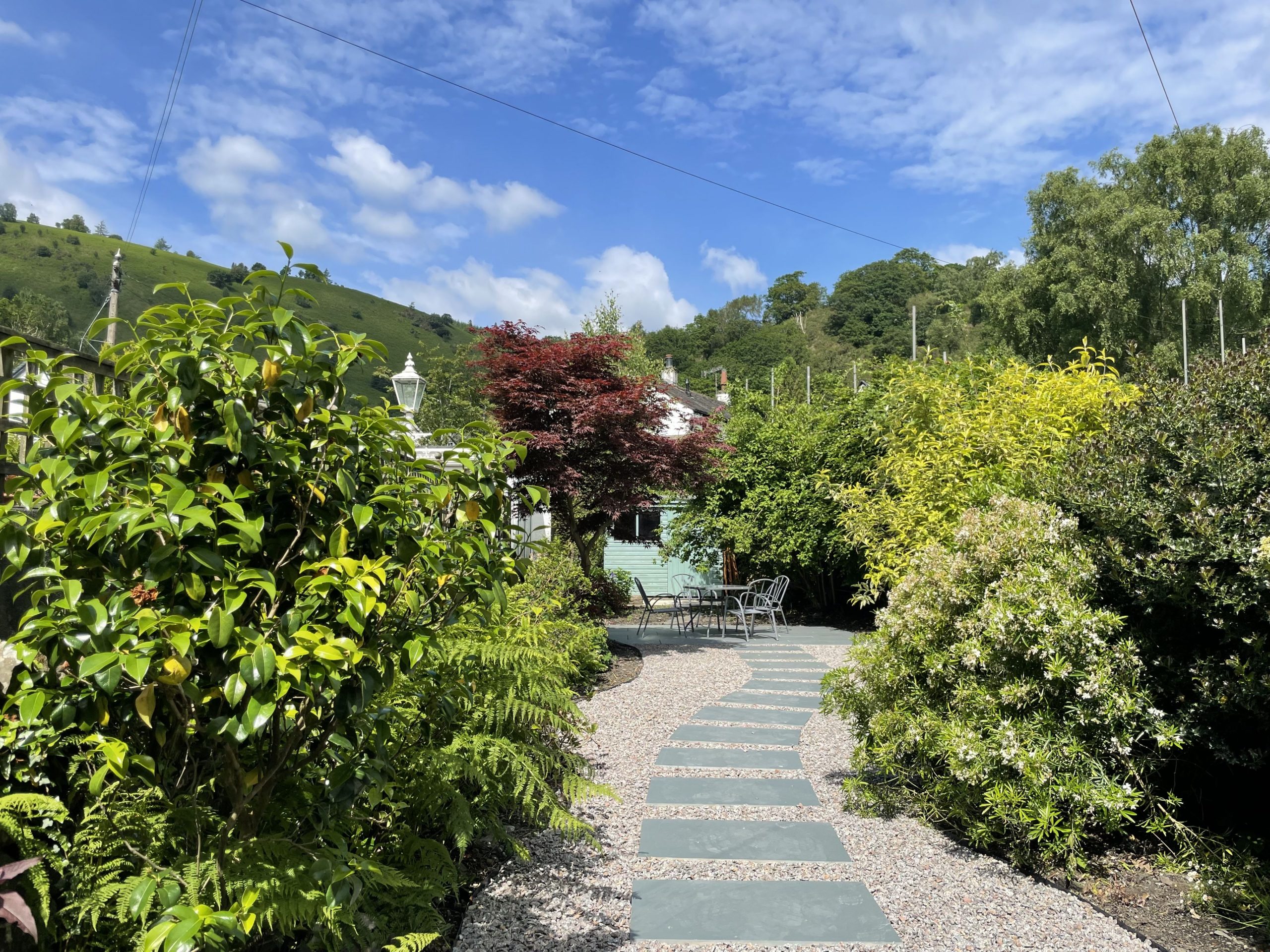 Guests can store bikes in the shed, which is located at the end of the garden