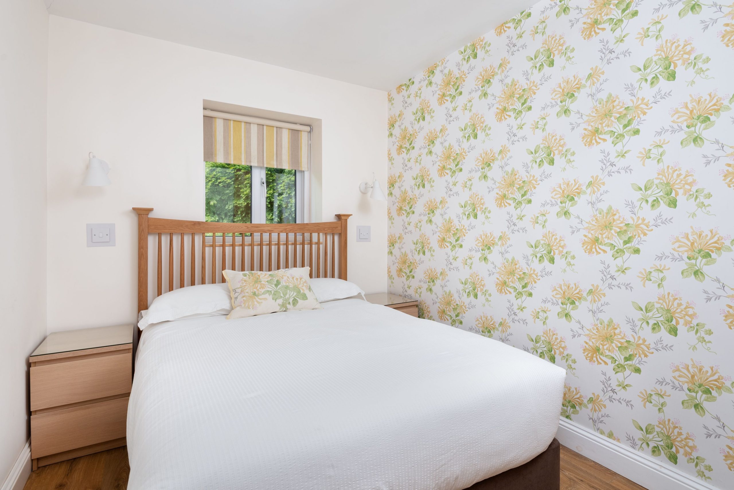 Double bedroom with views over River Greta