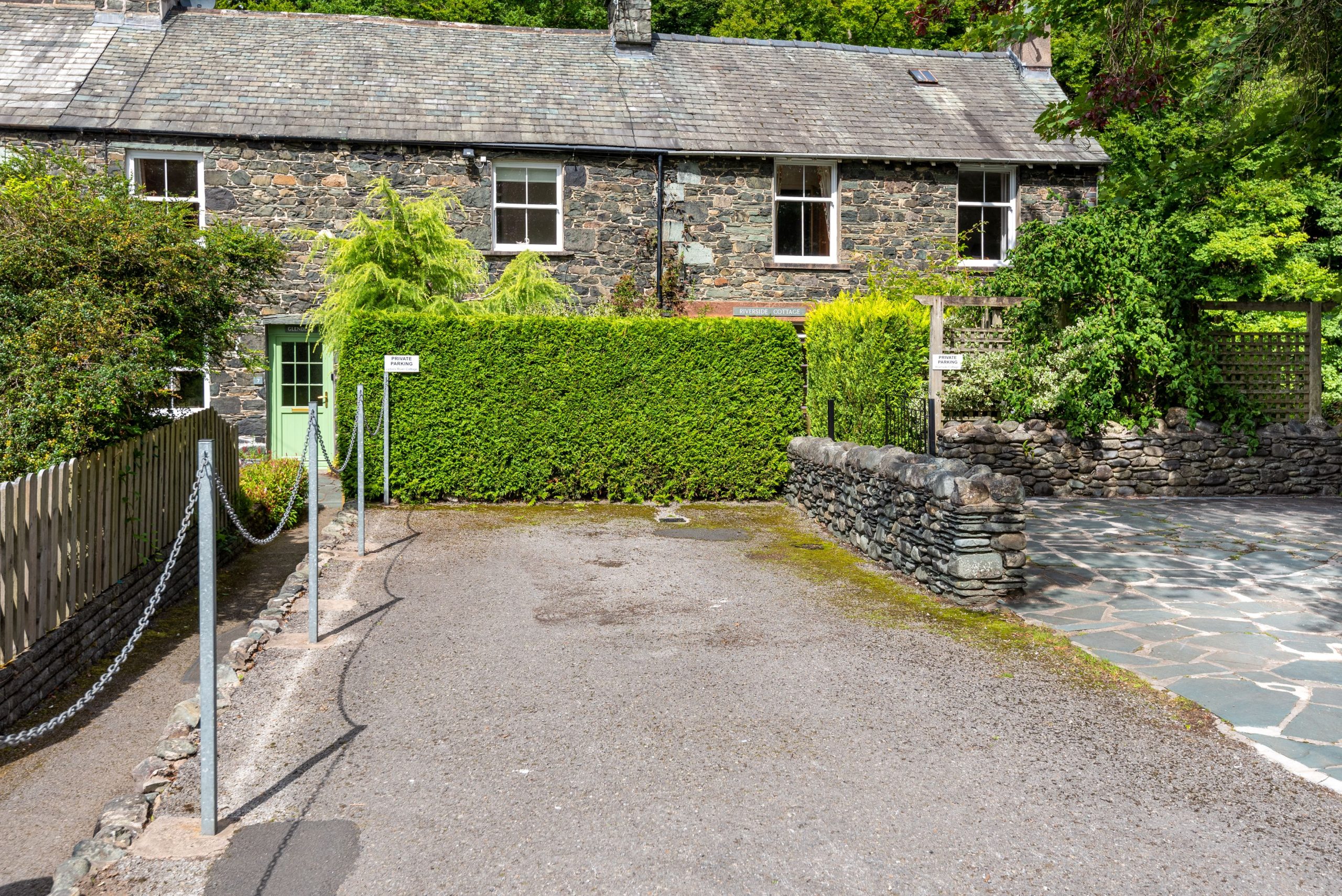 Private parking with plenty of space for 2 cars